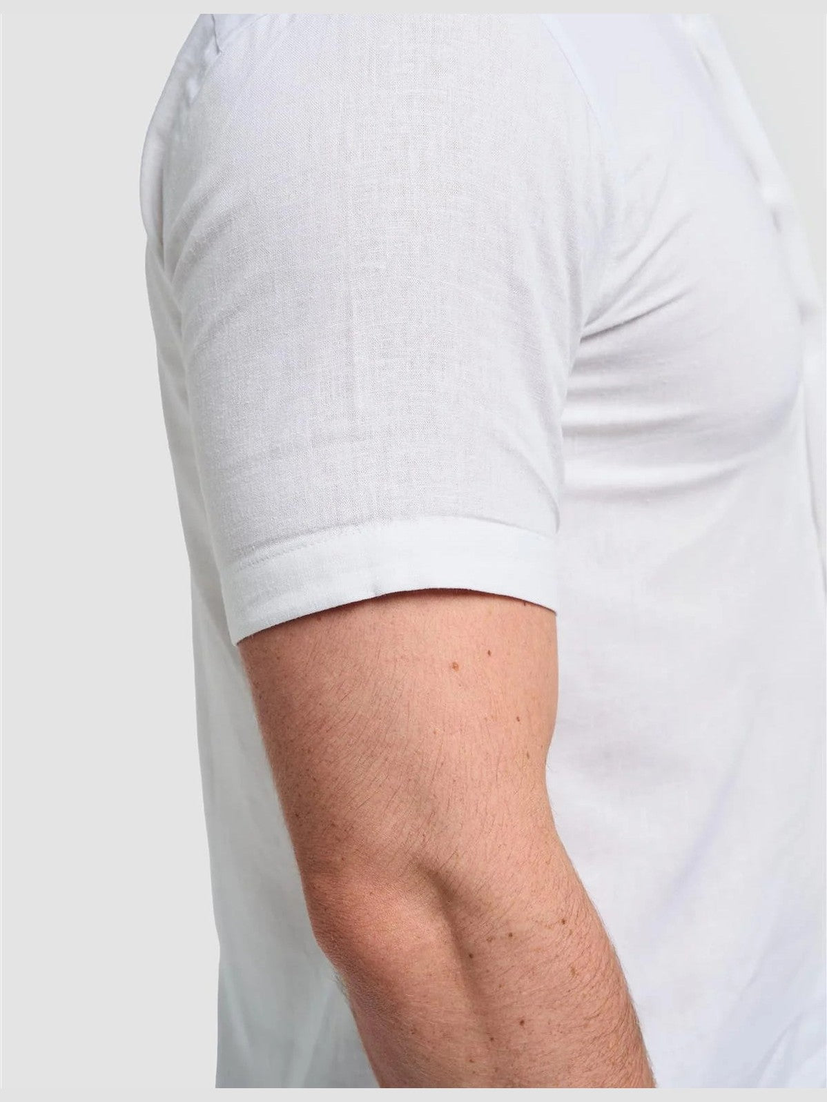 White Short Sleeve Linen Blend Shirt - Matera CAVANI