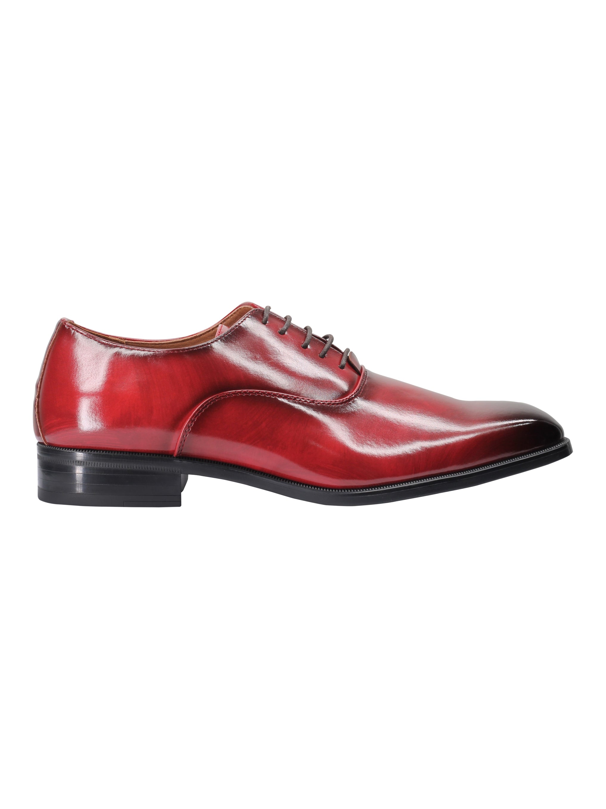POLISHED OXFORD LACEUP SHOES IN RED