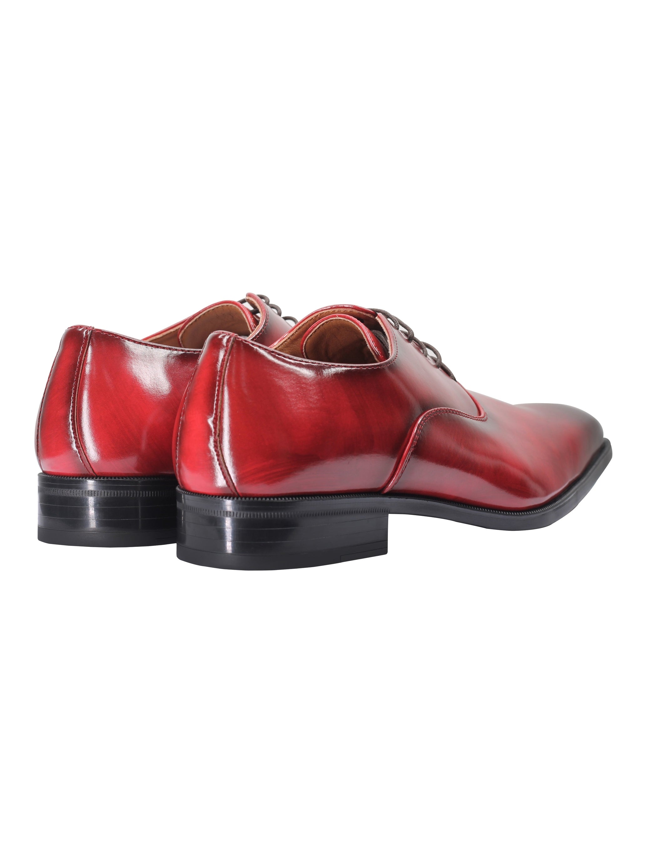 POLISHED OXFORD LACEUP SHOES IN RED