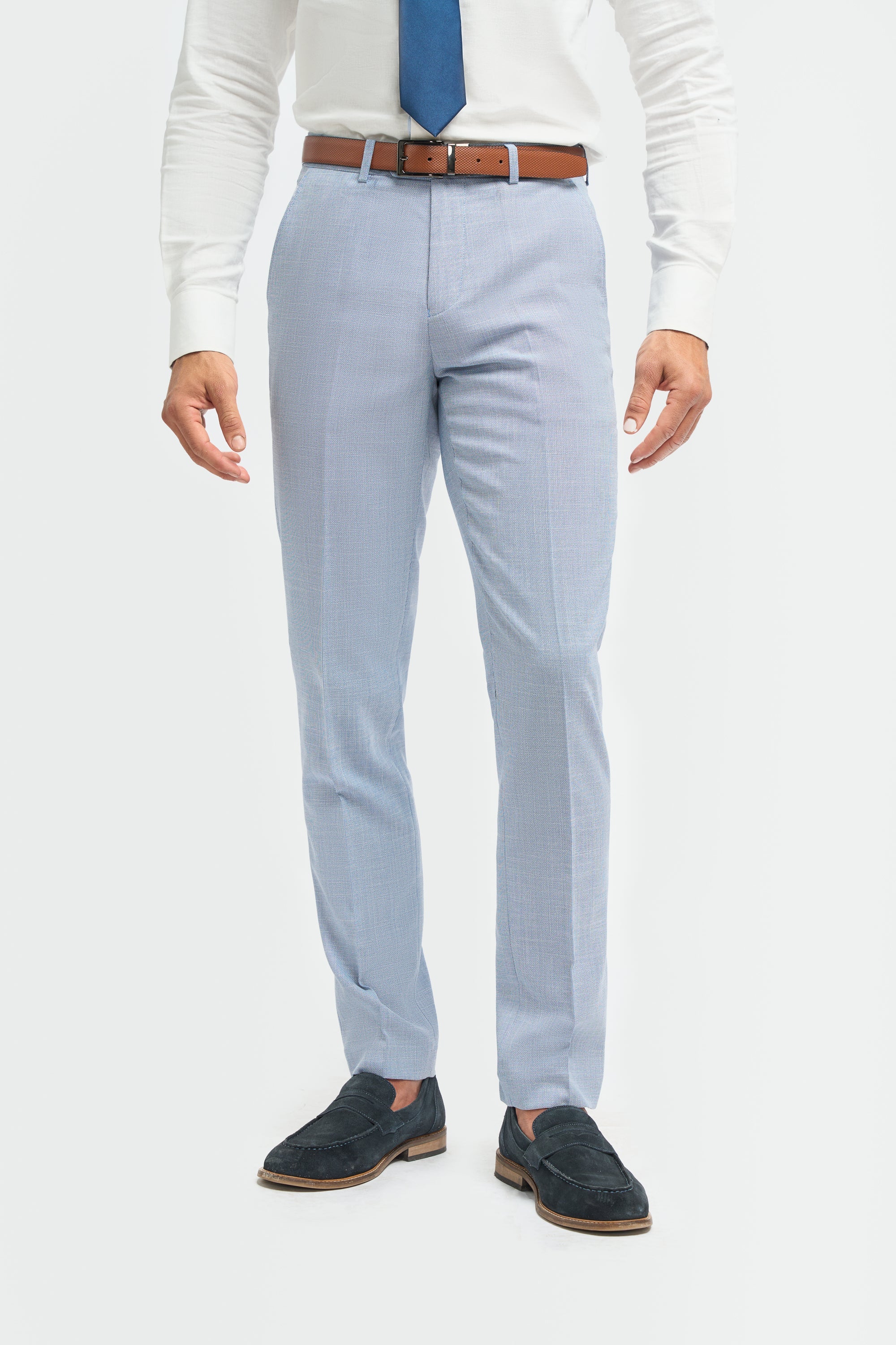 Miami Sky Blue Linen Blend Men’s 3-Piece Summer Suit