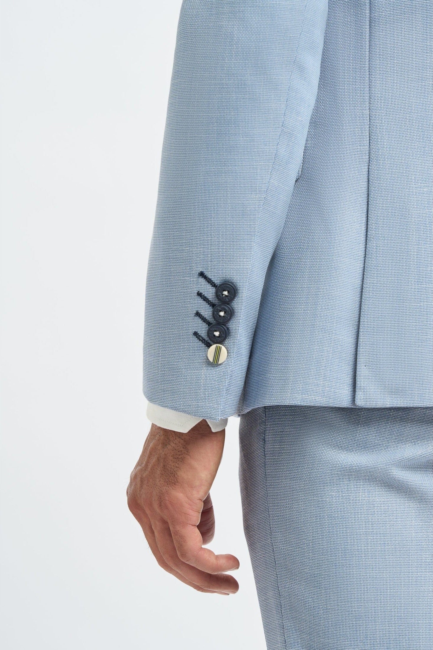 Miami Sky Blue Linen Blend Men’s 3-Piece Summer Suit