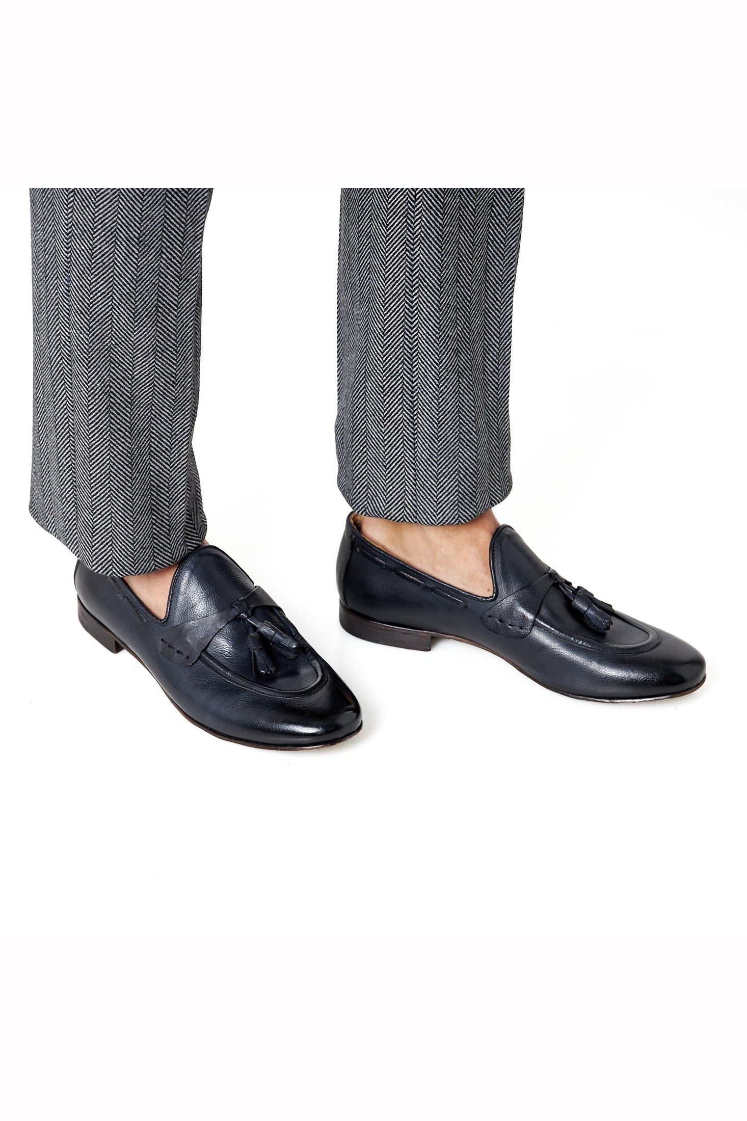 NAPLES 03 – TASSEL LOAFERS NAVY ITALIAN LEATHER