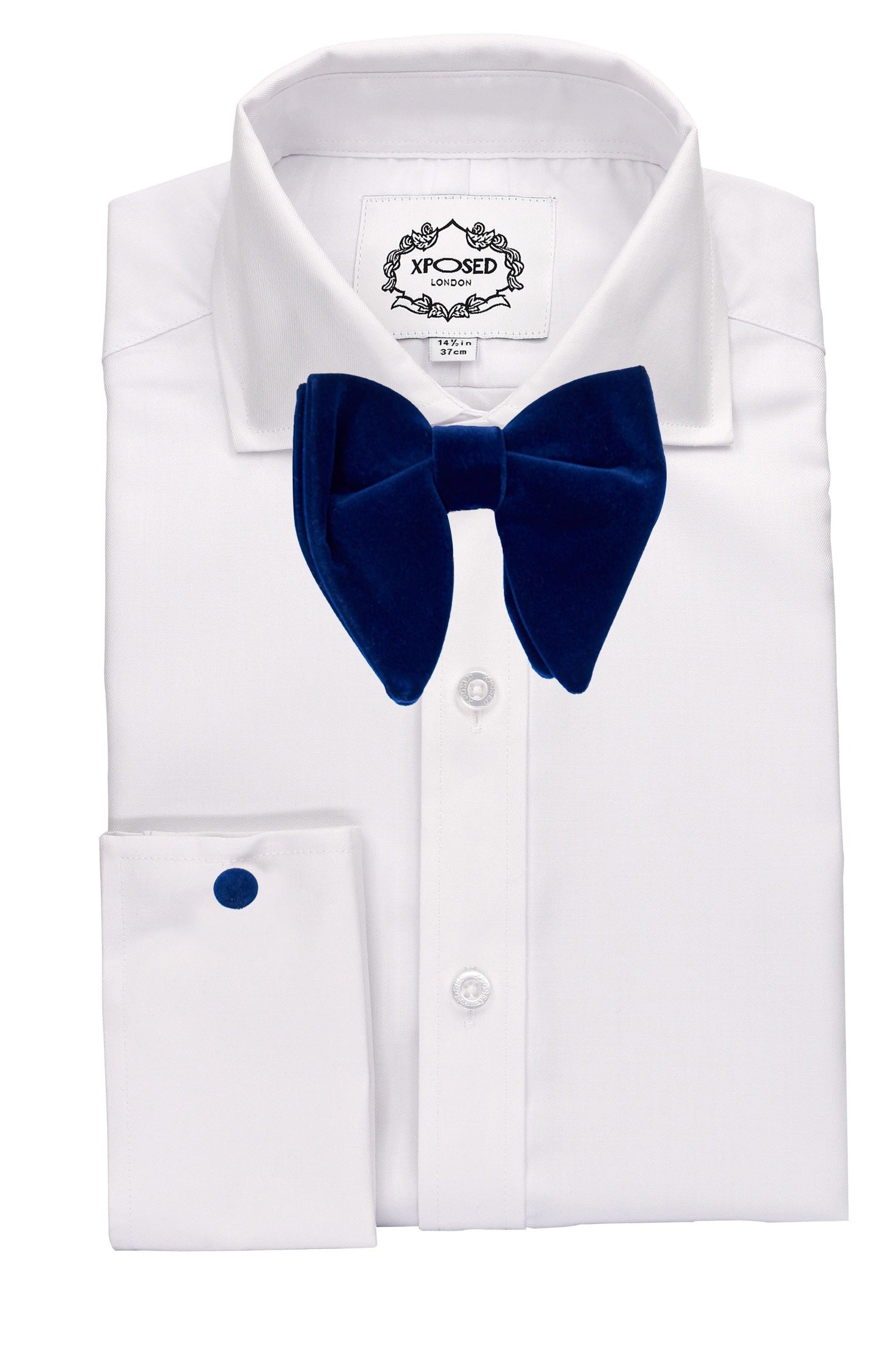 BIG NAVY VELVET BOW TIE SET