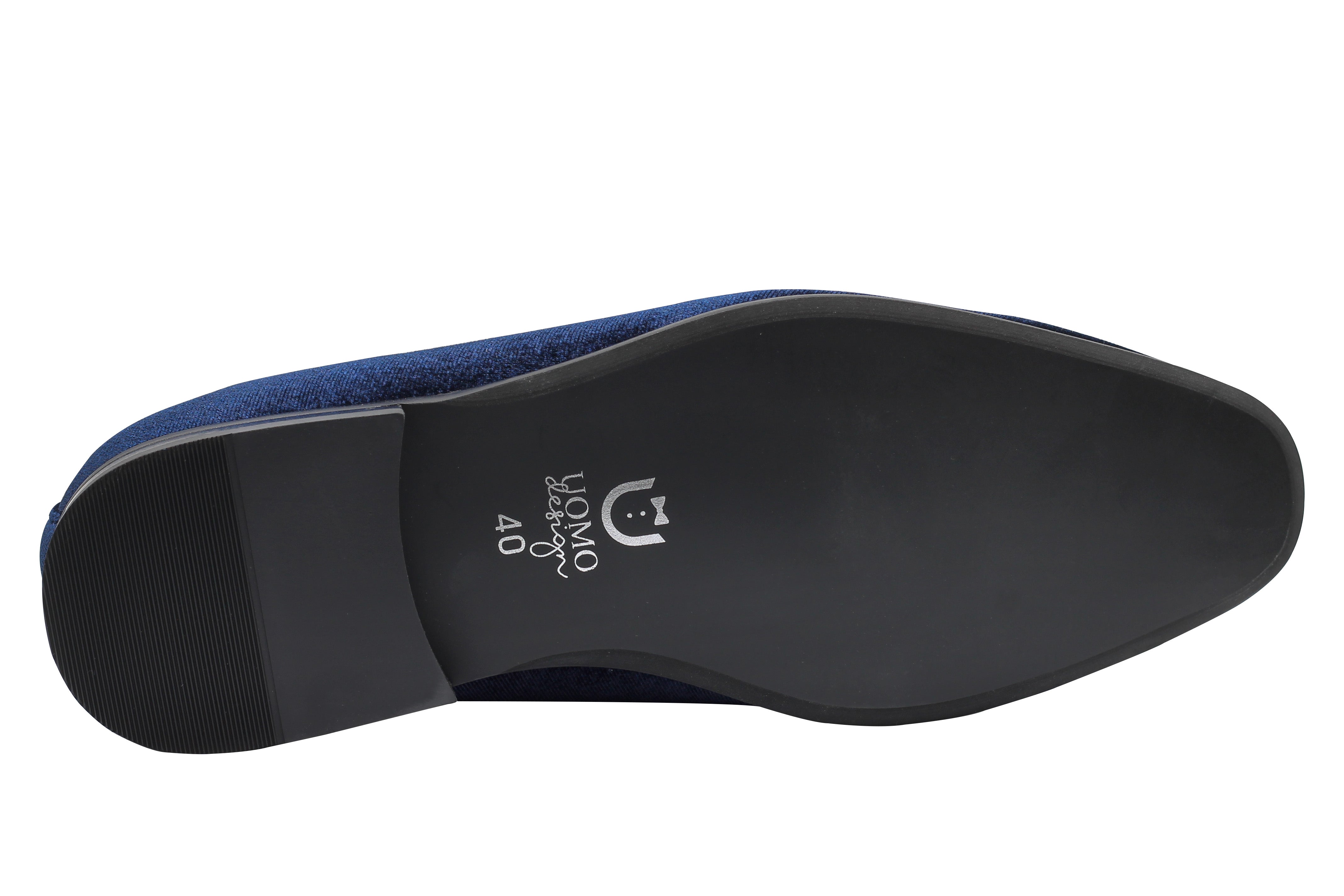 BLUE VELVET TASSEL LOFERS METAL SNAFFLE BUCKLE