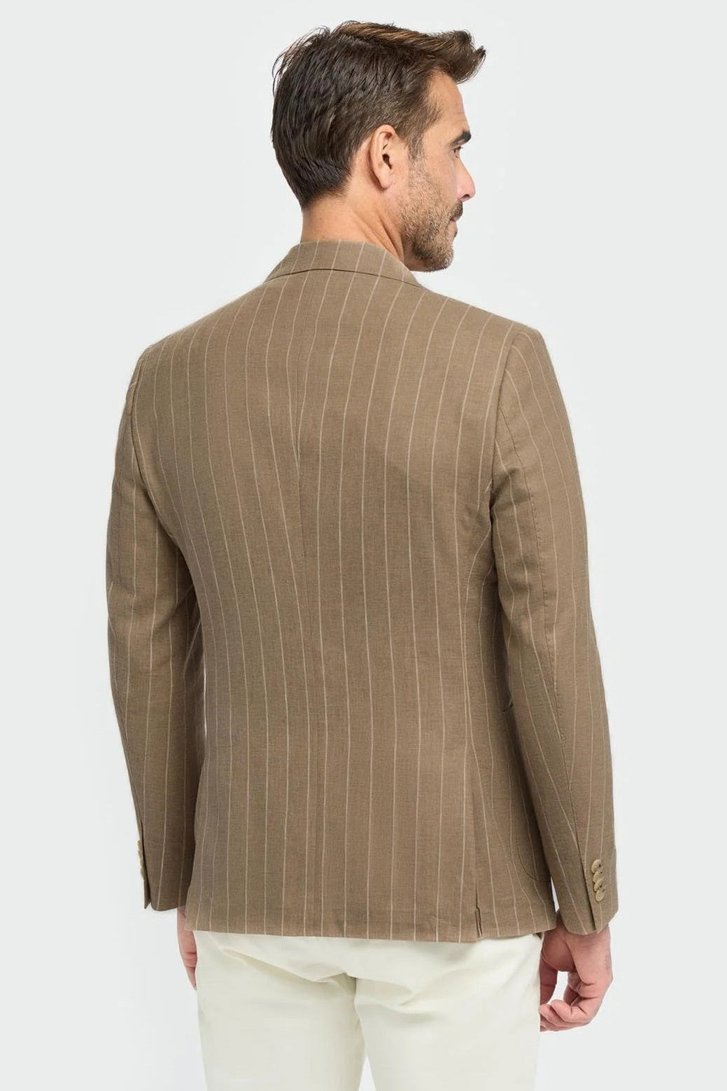 House of Cavani – Piero deconstructed Pinstripe Linen Blazer Sand CAVANI