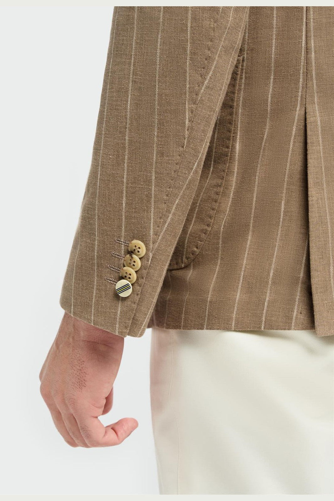 House of Cavani – Piero deconstructed Pinstripe Linen Blazer Sand CAVANI