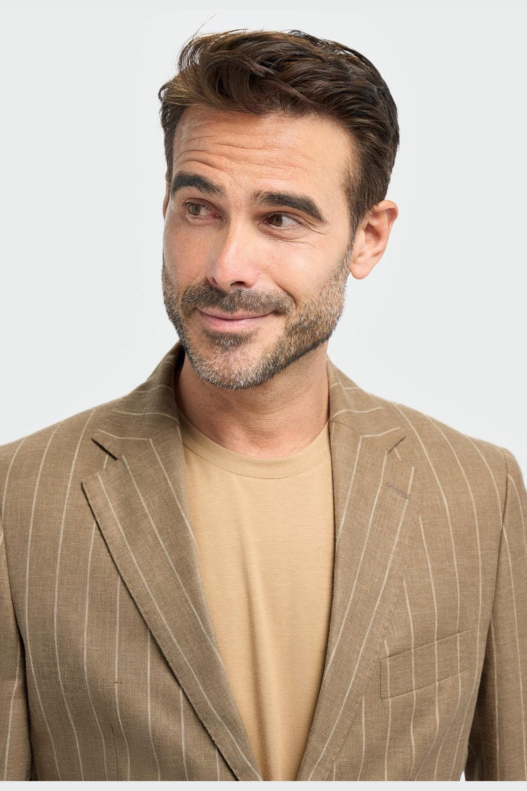 House of Cavani – Piero deconstructed Pinstripe Linen Blazer Sand CAVANI