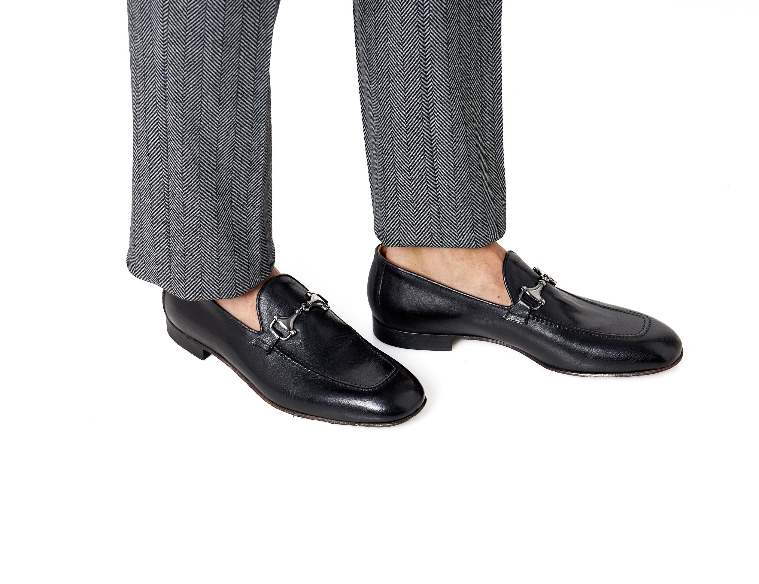 SNAFFLE BIT LOAFER IN BLACK ITALIAN LEATHER