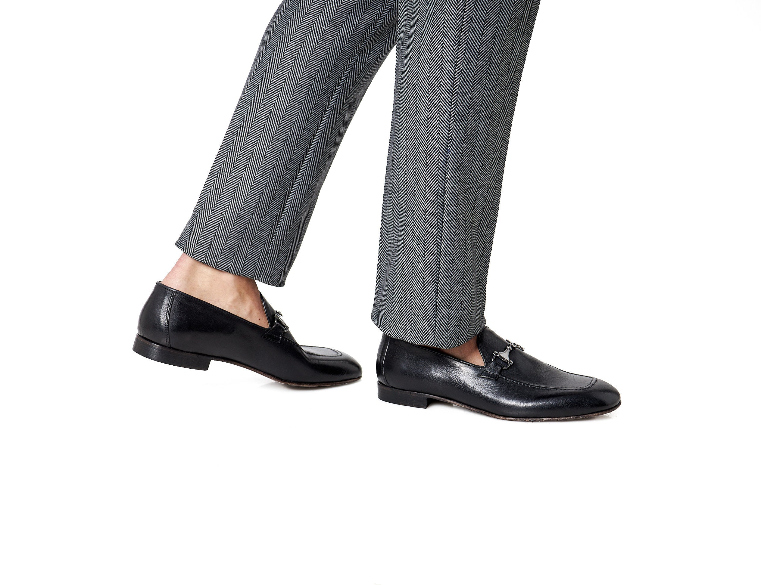 SNAFFLE BIT LOAFER IN BLACK ITALIAN LEATHER