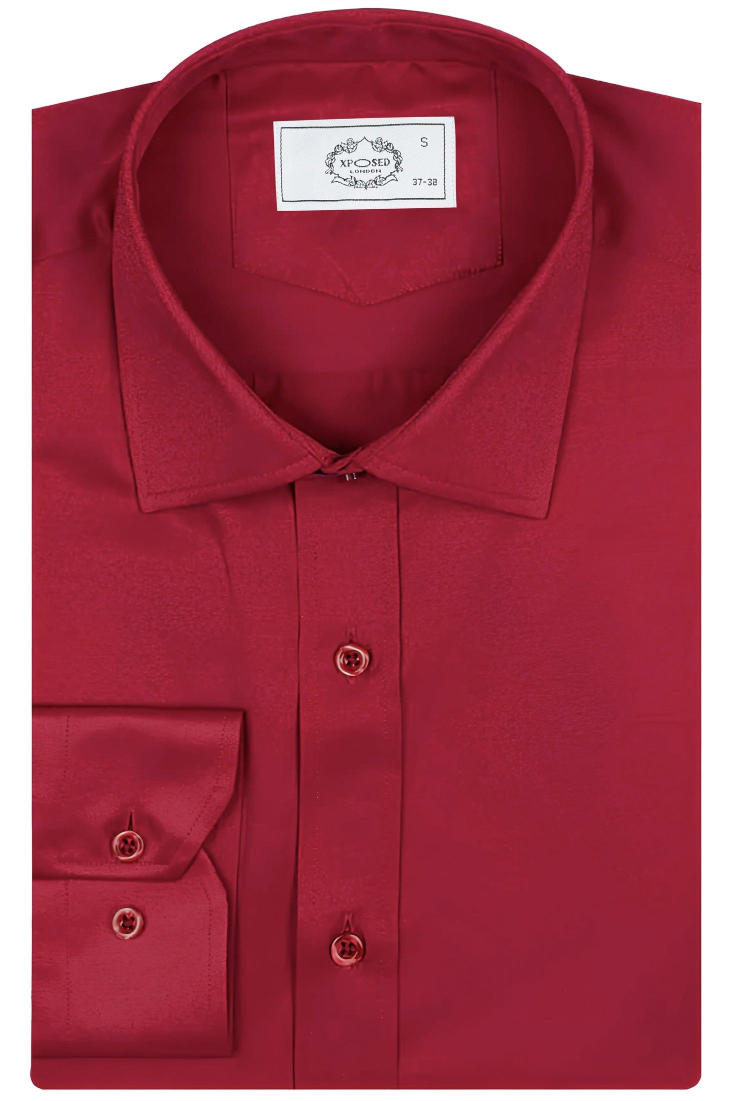 PLAIN MAROON CLASSIC SHIRT - TAILORED FIT – MID COLLAR