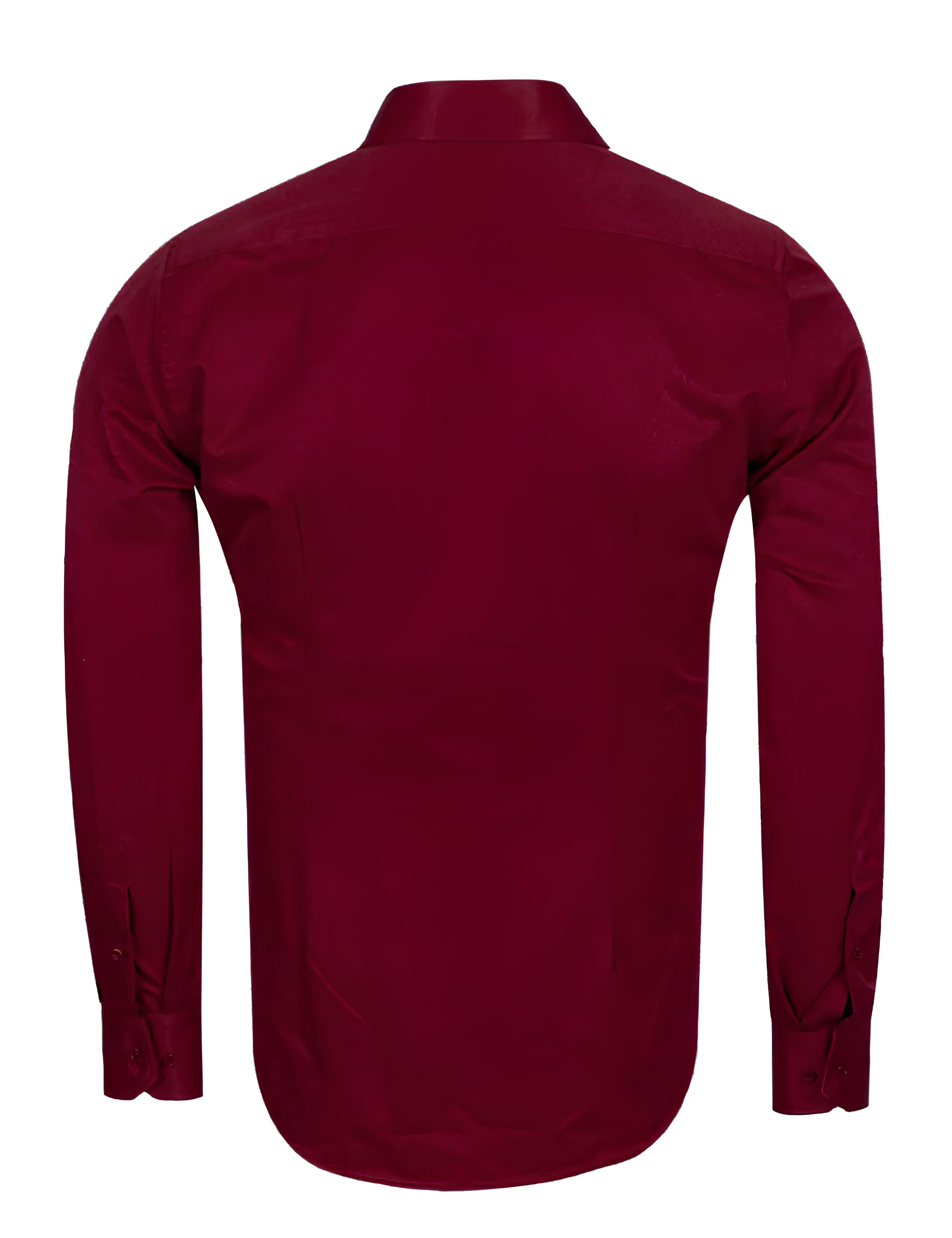 PLAIN MAROON CLASSIC SHIRT - TAILORED FIT – MID COLLAR