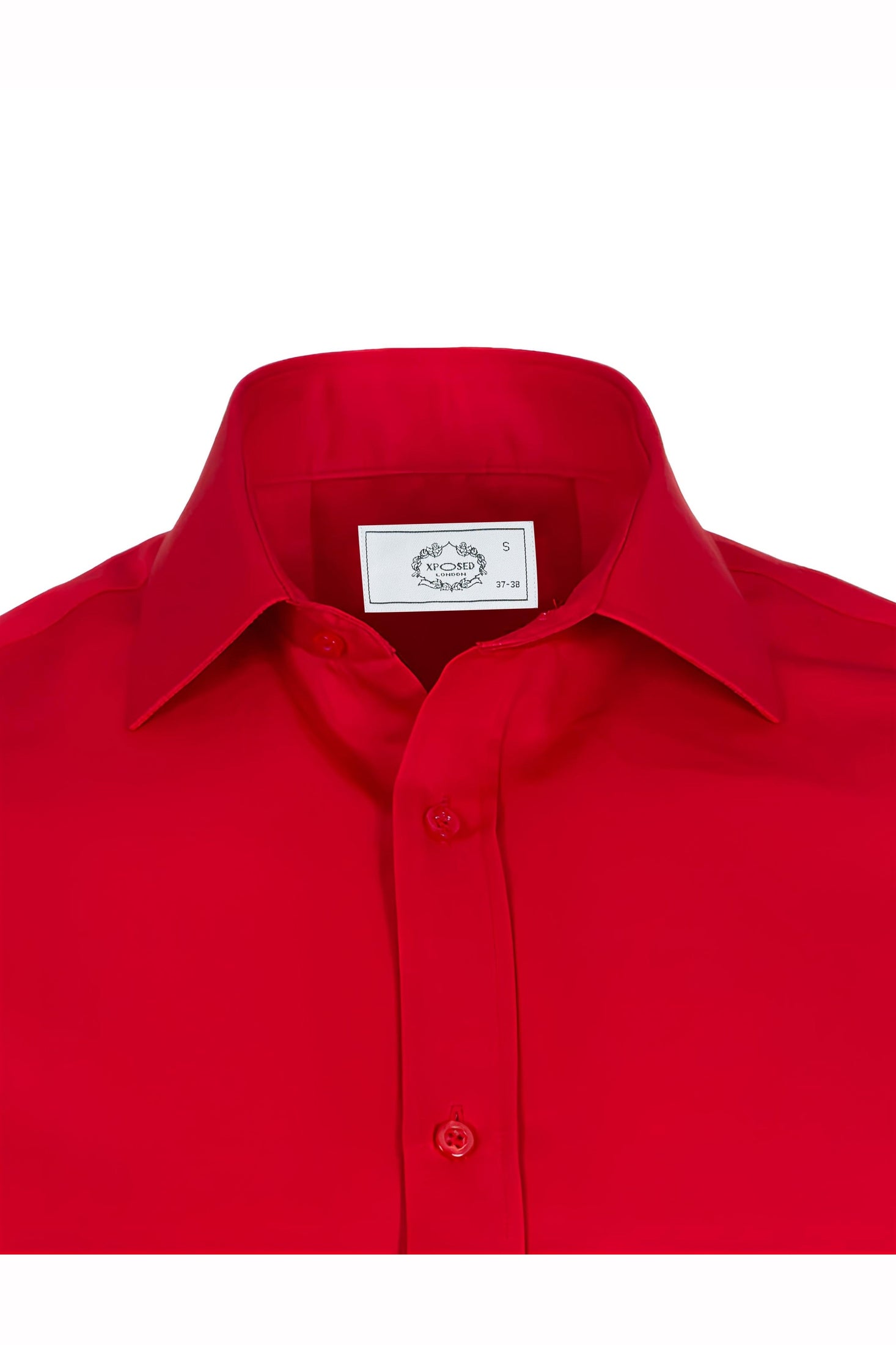 PLAIN RED CLASSIC SHIRT - TAILORED FIT – MID COLLAR