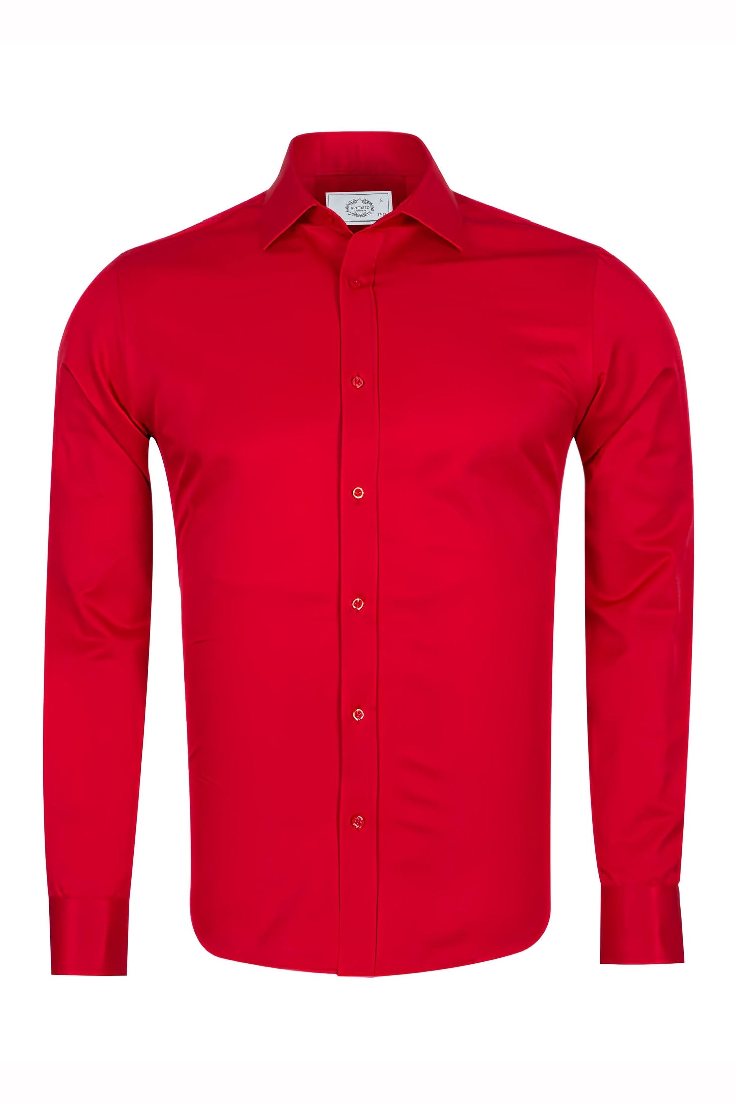 PLAIN RED CLASSIC SHIRT - TAILORED FIT – MID COLLAR