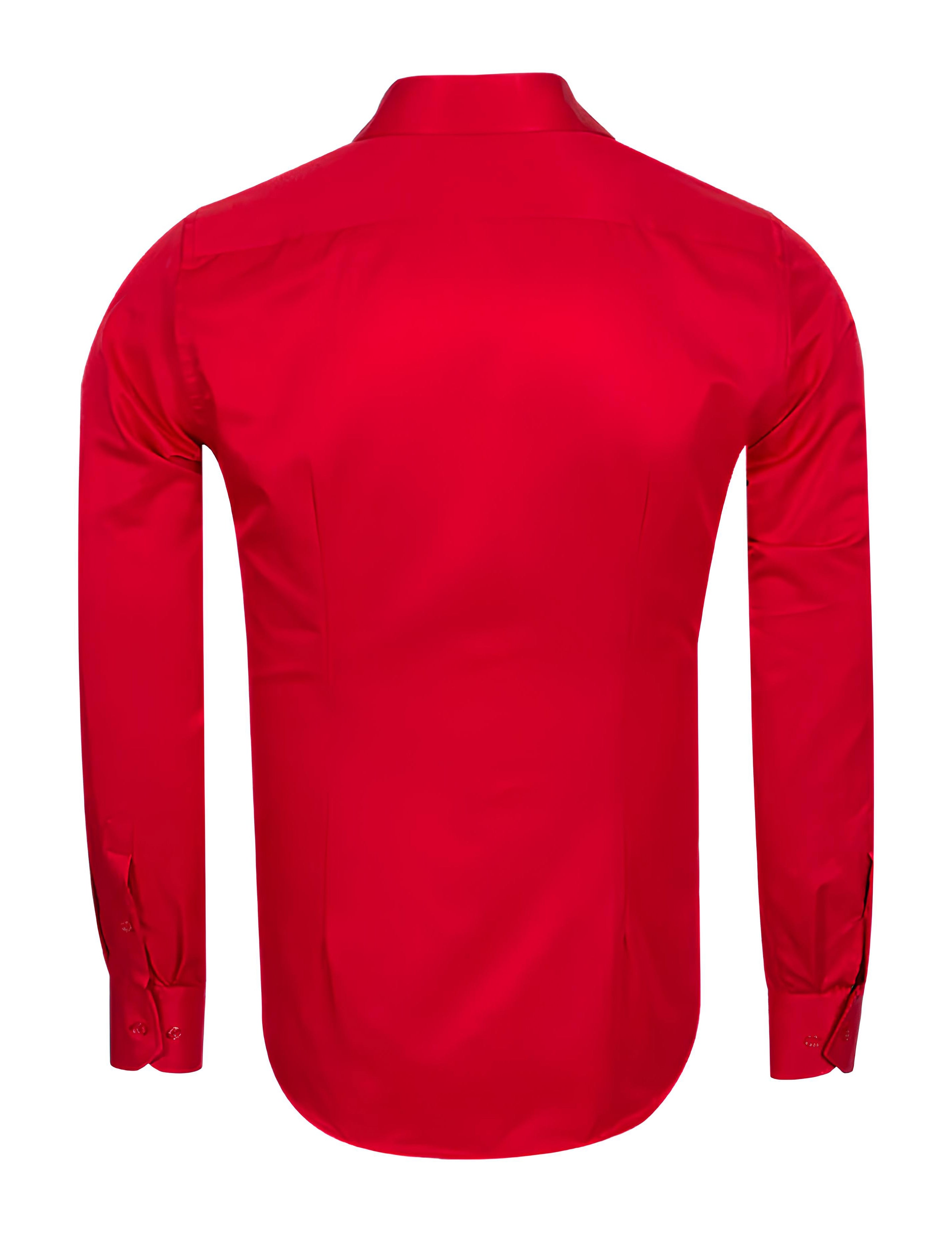 PLAIN RED CLASSIC SHIRT - TAILORED FIT – MID COLLAR