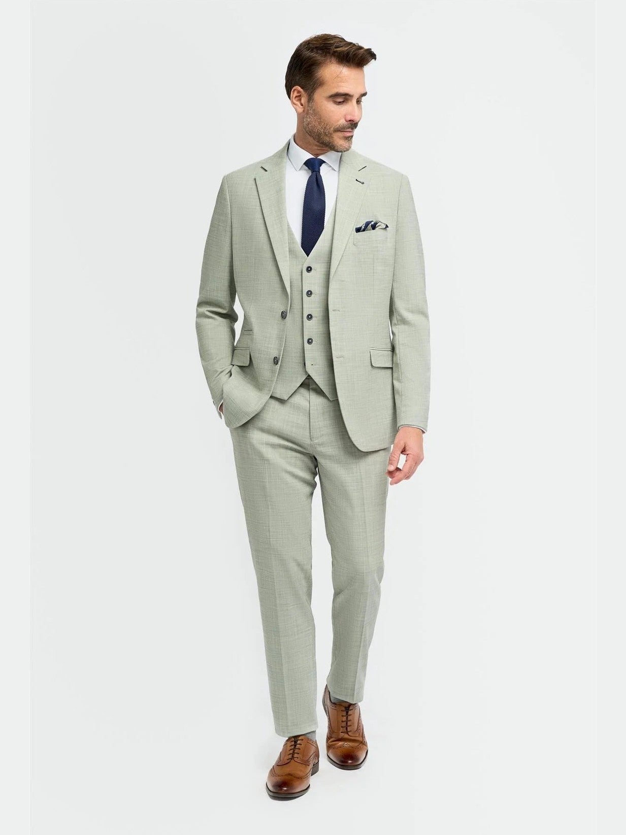 Cavani Camden Sage Green Men’s 3-Piece Suit – Tailored