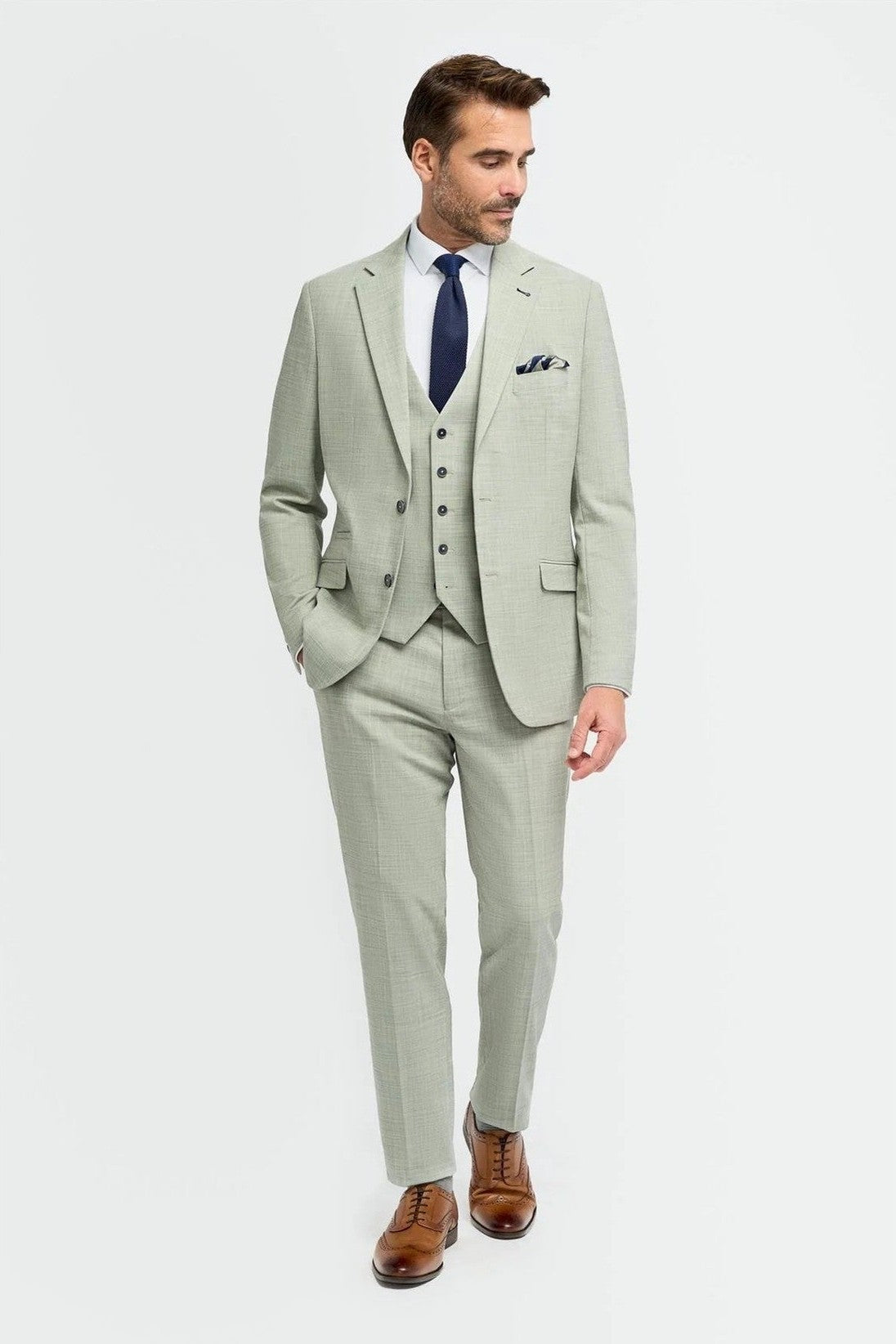 Cavani Camden Sage Green Men’s 3-Piece Suit – Tailored