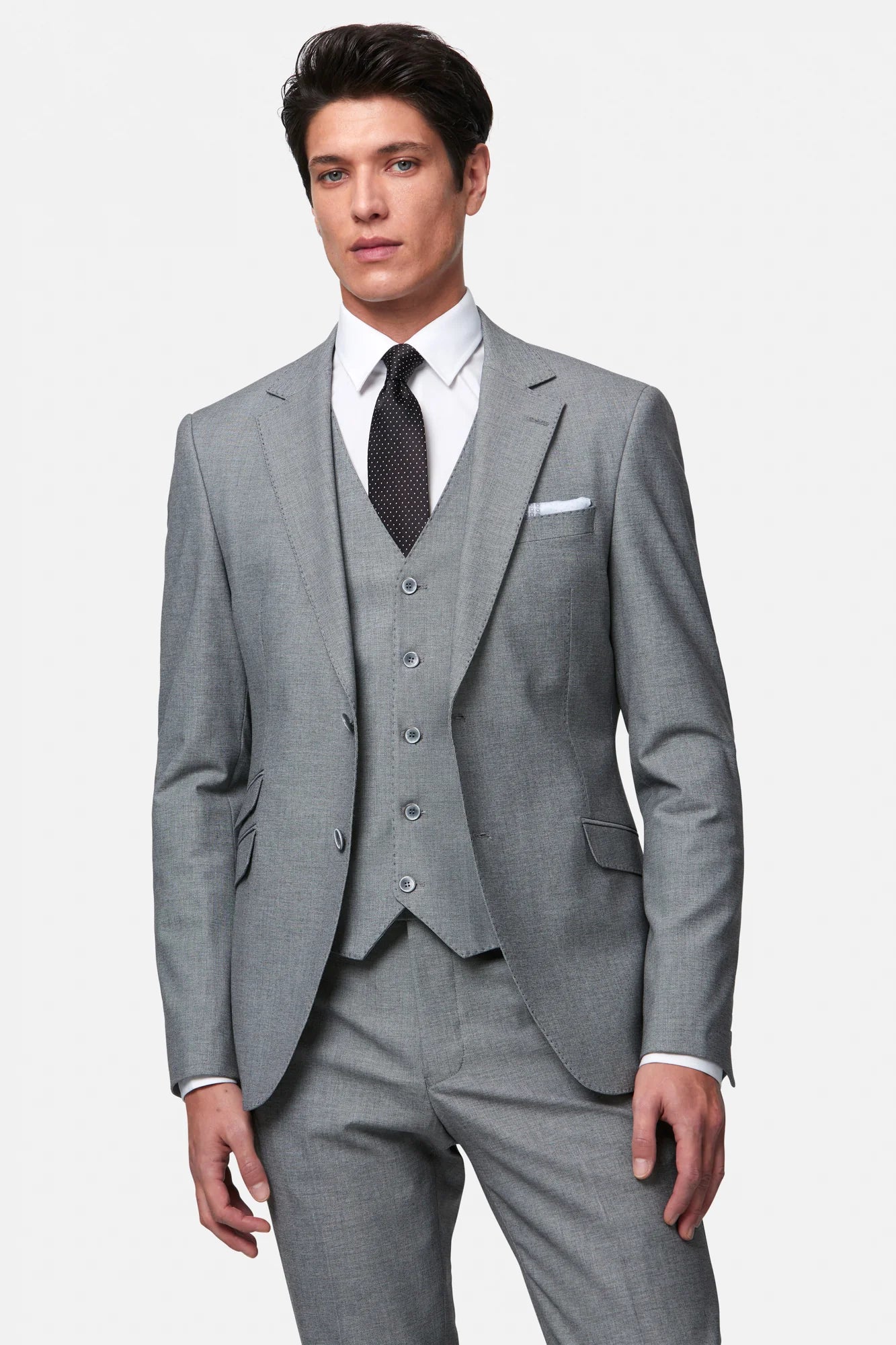 STANLEY - GREY WOOL BLEND 3 PIECE SUIT