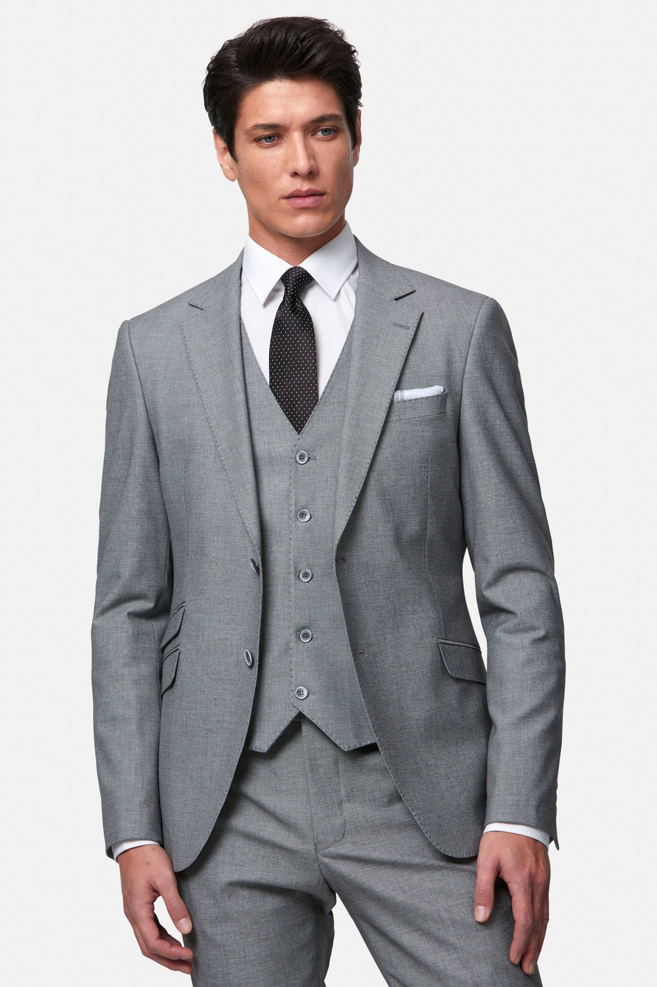 STANLEY - GREY WOOL BLEND 3 PIECE SUIT