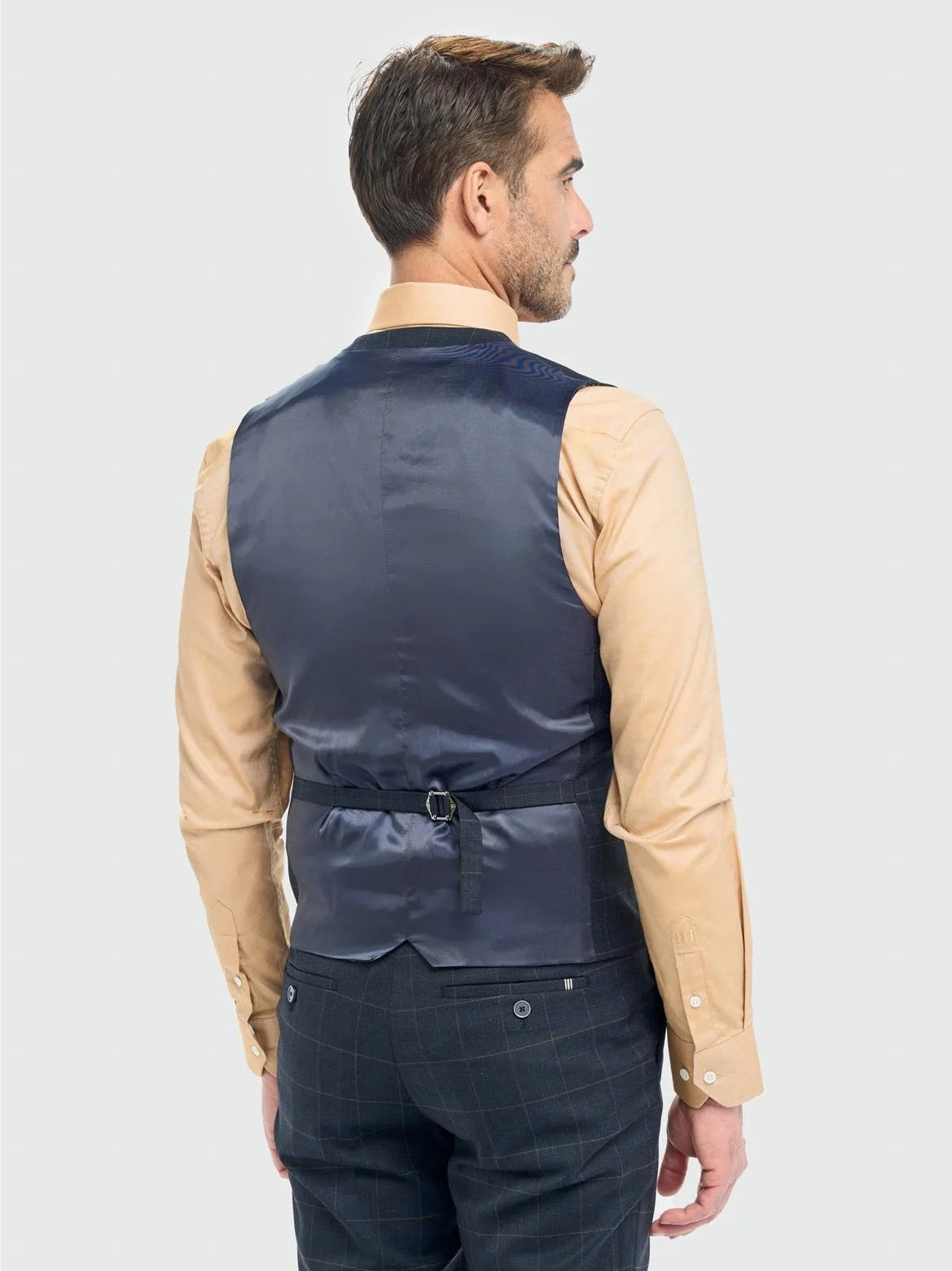 House of Cavani – Torino Navy Check Tailored Waistcoat CAVANI