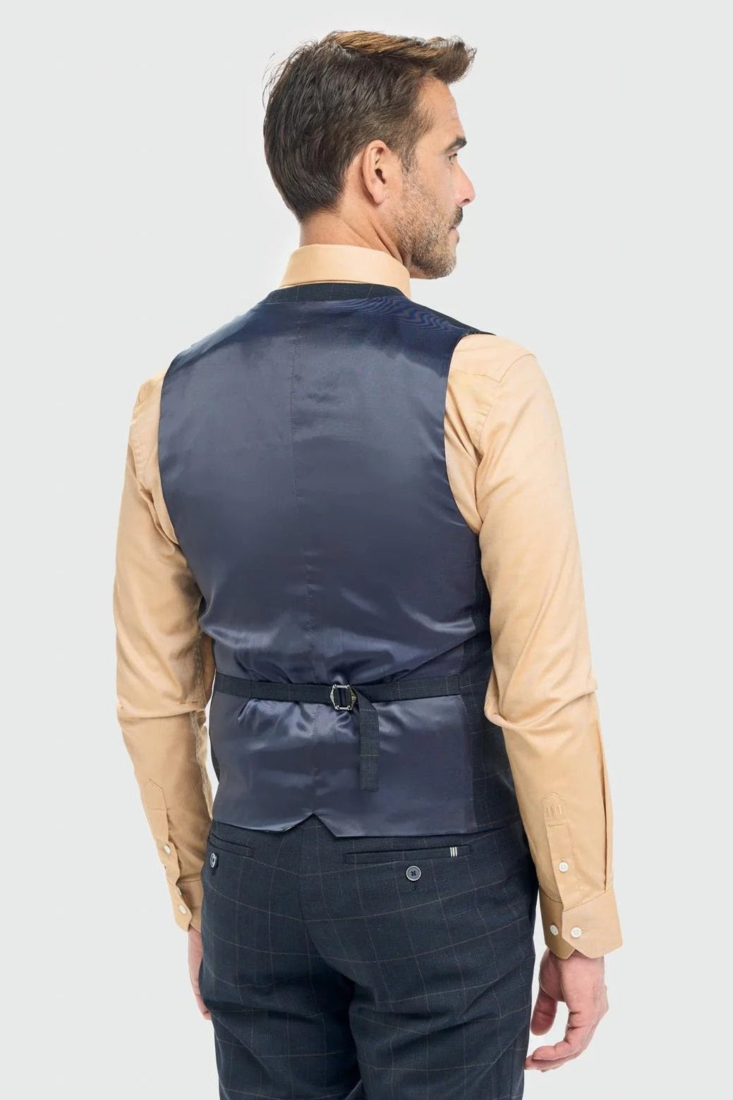 House of Cavani – Torino Navy Check Tailored Waistcoat CAVANI