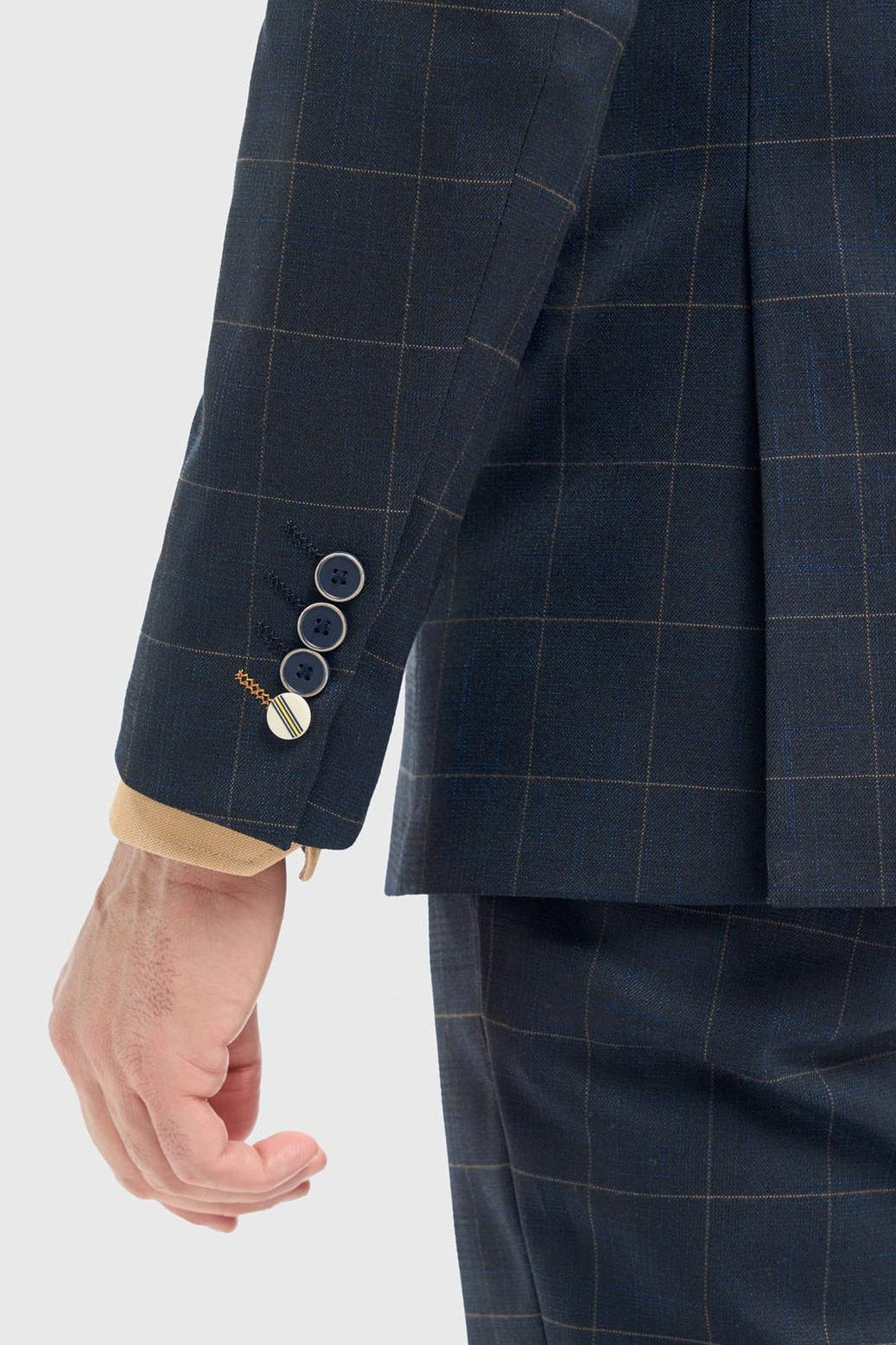 Cavani – Torino Windowpane Checked Blazer – Navy Blue CAVANI