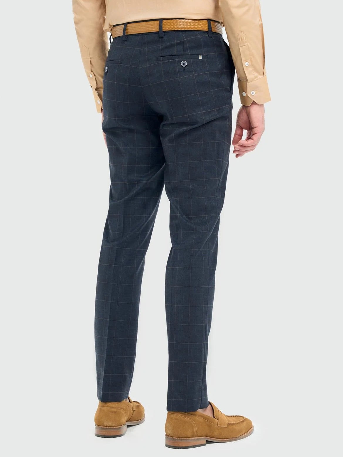 House of Cavani – Torino Navy Check Trousers Tailored Fit CAVANI