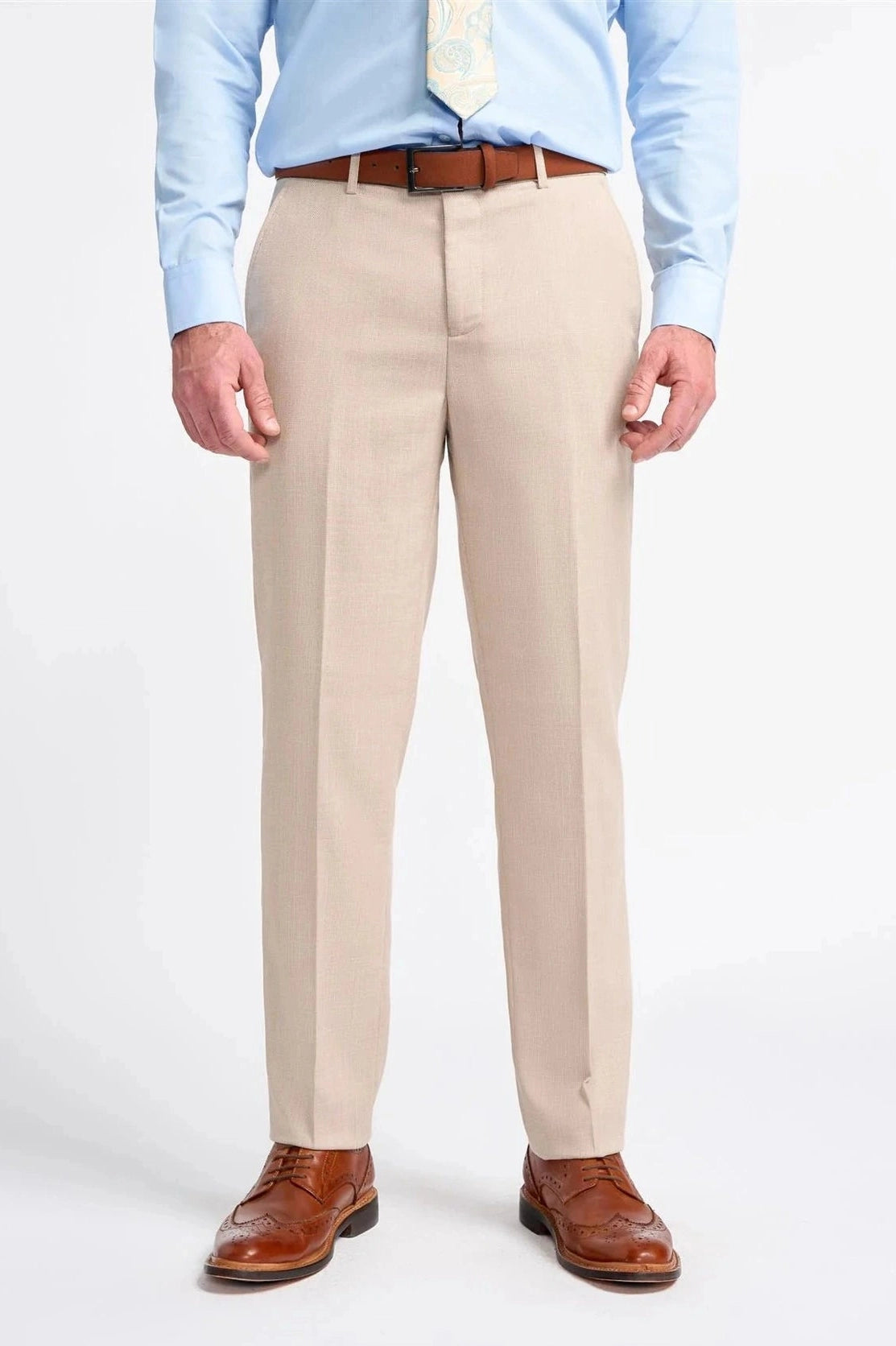 MIAMI – TAILORED FIT LINEN BLEND STONE 3 PIECE SUIT CAVANI