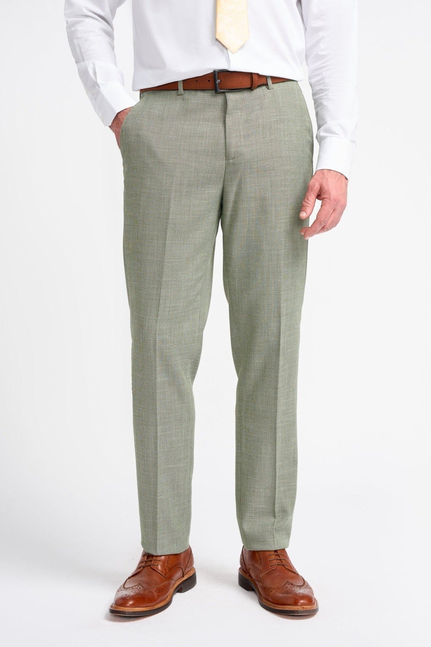 MIAMI – TAILORED FIT LINEN BLEND SAGE GREEN 3 PIECE SUIT CAVANI