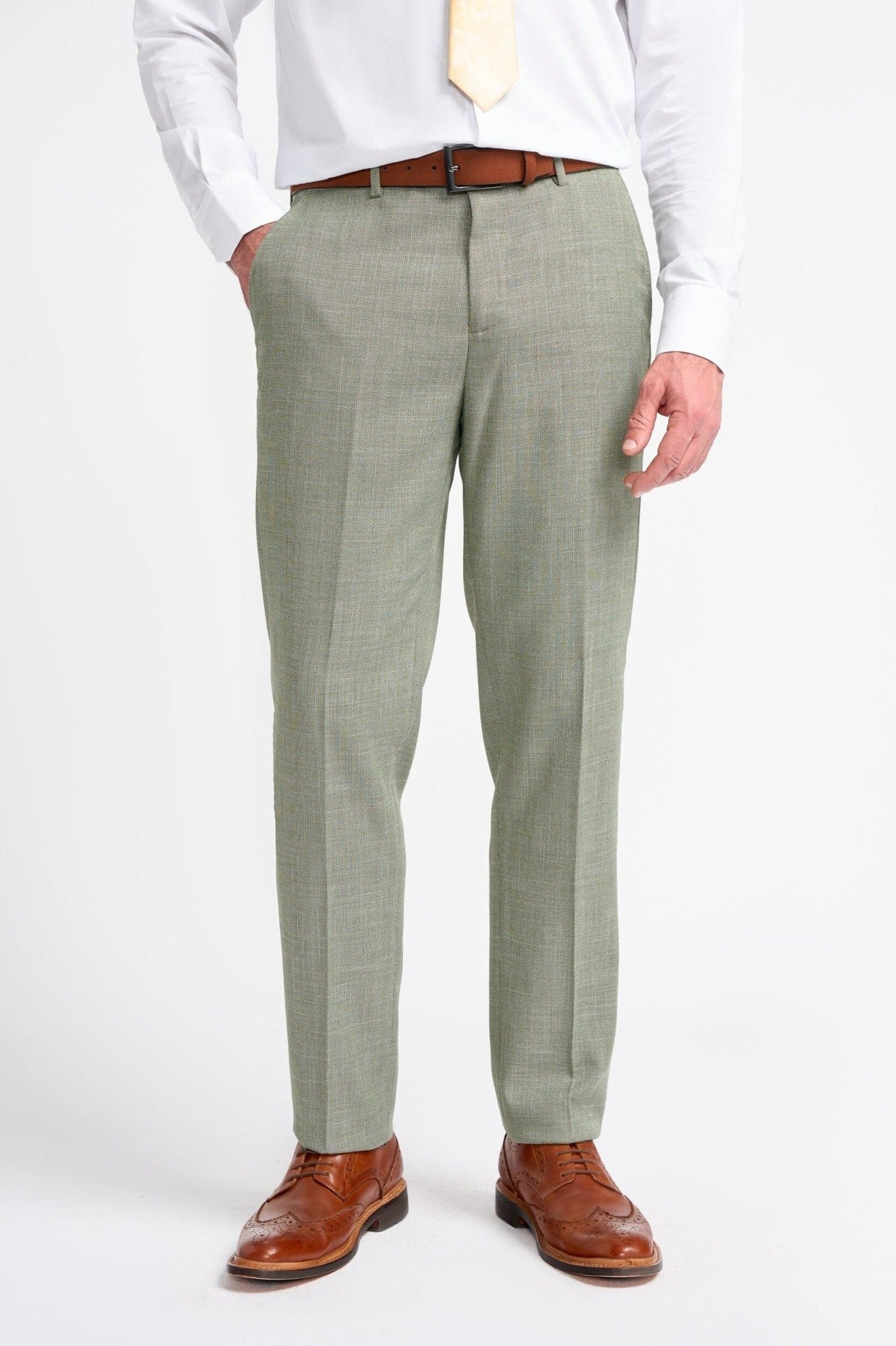 MIAMI – TAILORED FIT LINEN BLEND SAGE GREEN 3 PIECE SUIT CAVANI