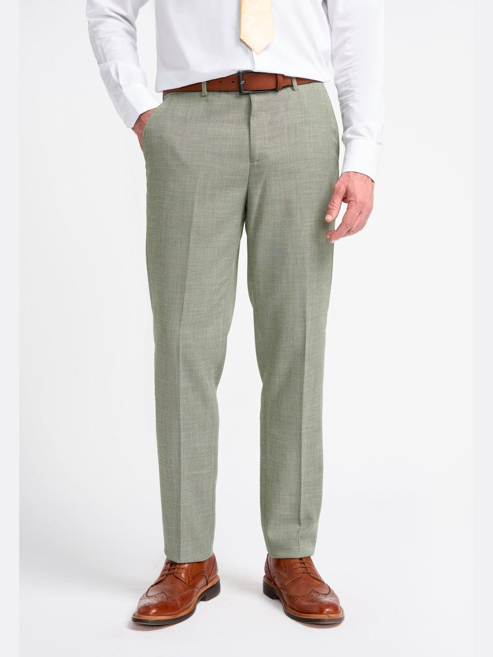 MIAMI – TAILORED FIT LINEN BLEND SAGE GREEN 3 PIECE SUIT CAVANI