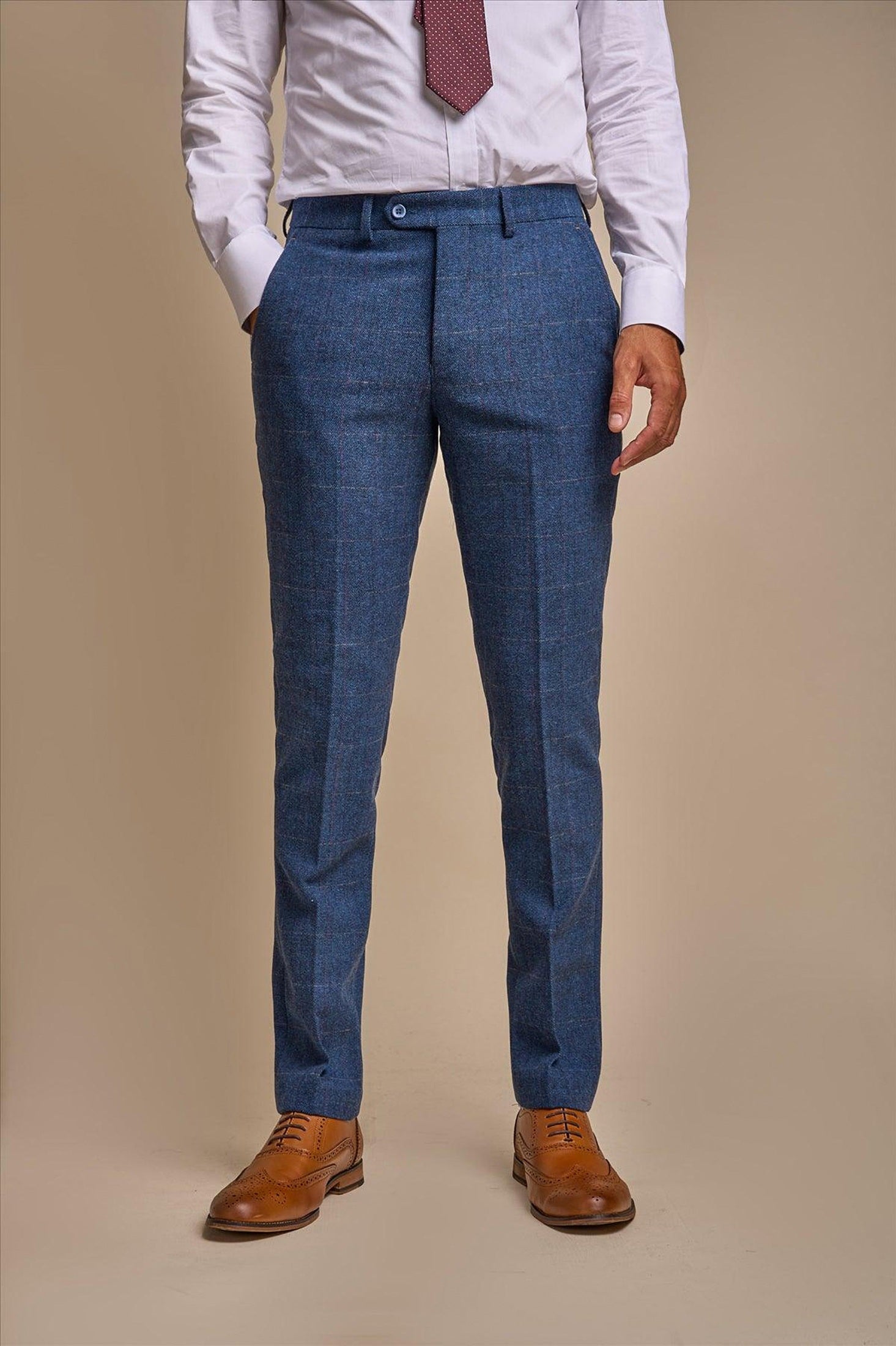 CARNEGI - BLUE TWEED CHECK BLAZER CAVANI