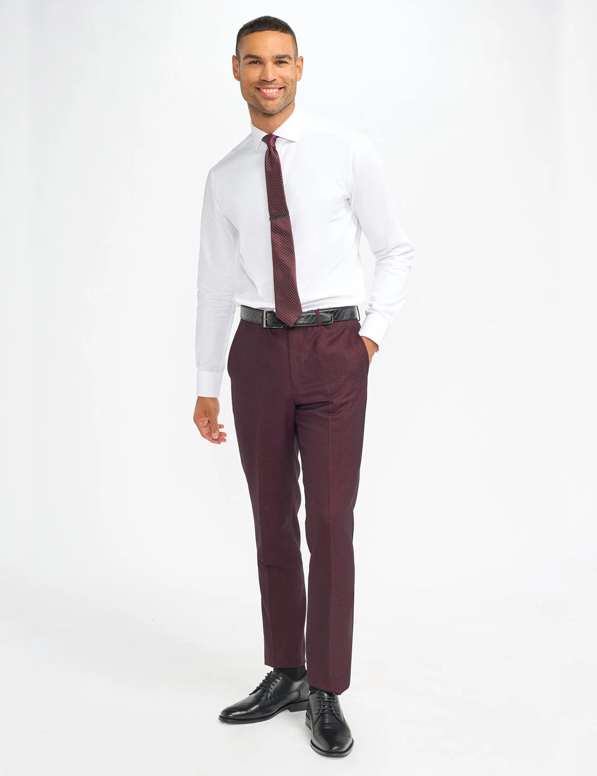 House of Cavani – Caridi Wine Men’s Check Suit Trousers CAVANI