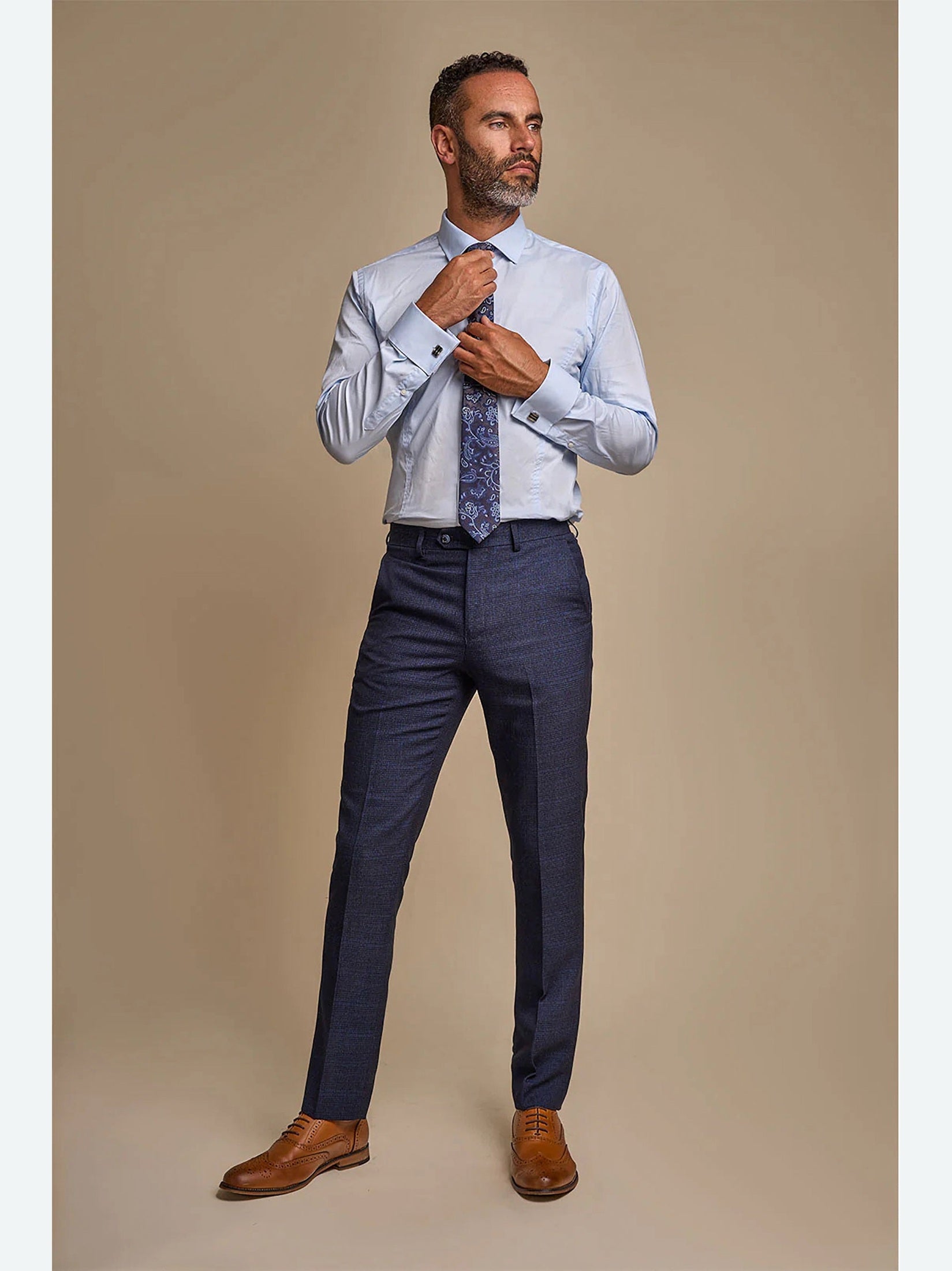 CARIDI - NAVY 2 PIECE DOUBLE BREASTED SUIT BY CAVANI CAVANI