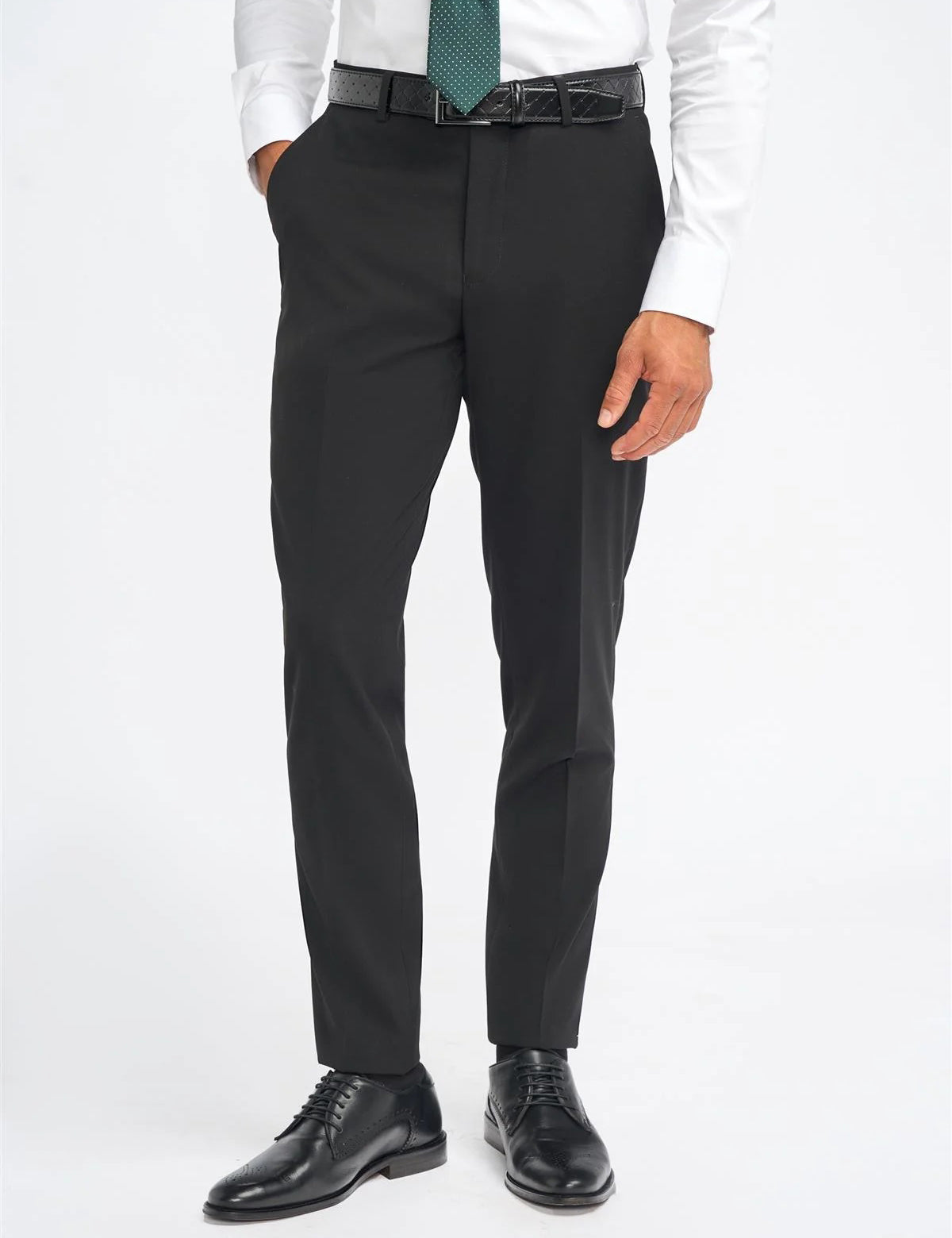 MALIBU – PLAIN BLACK TAILORED SUIT TROUSER CAVANI