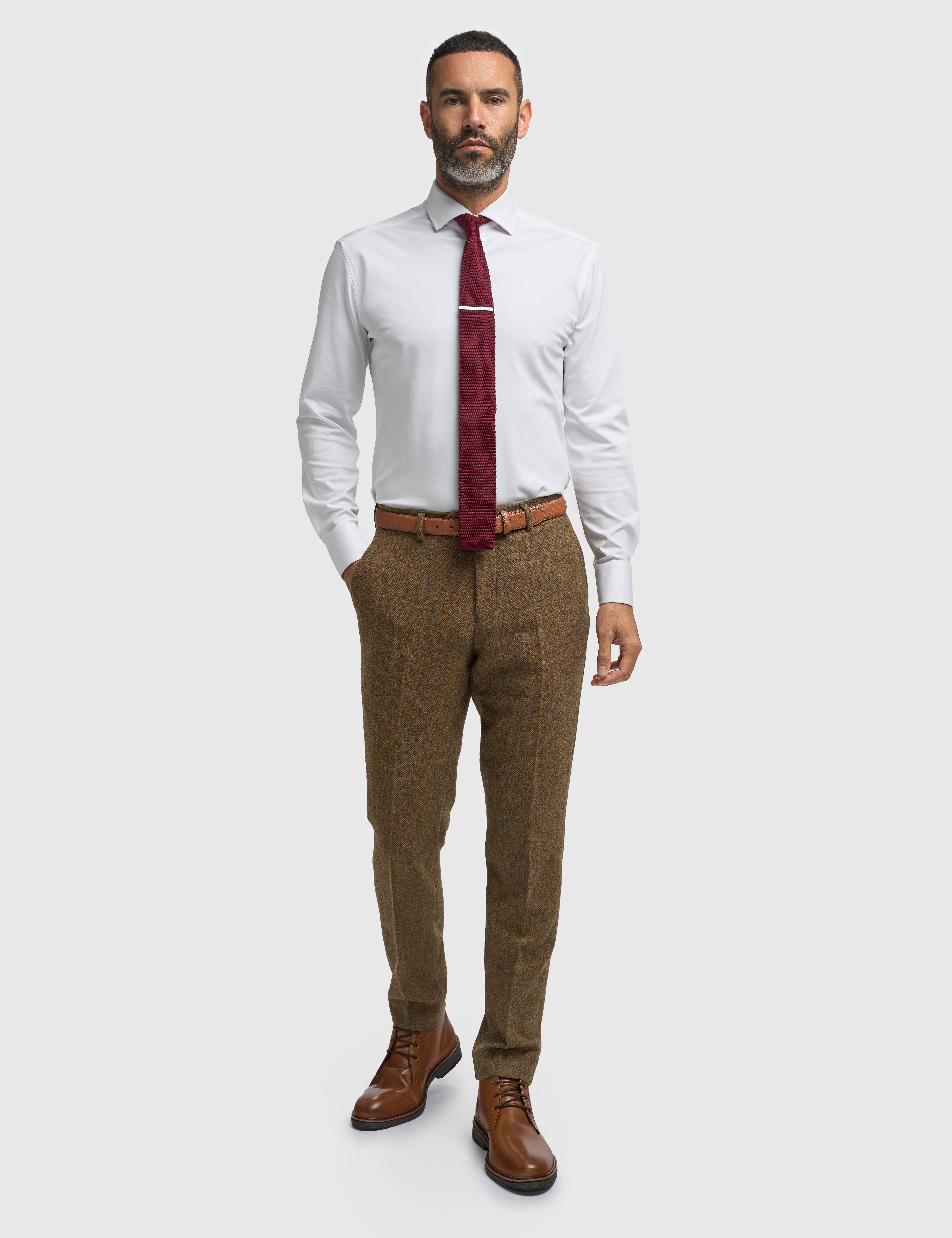 CAVANI – Thomas Brown Herringbone Suit Trouser