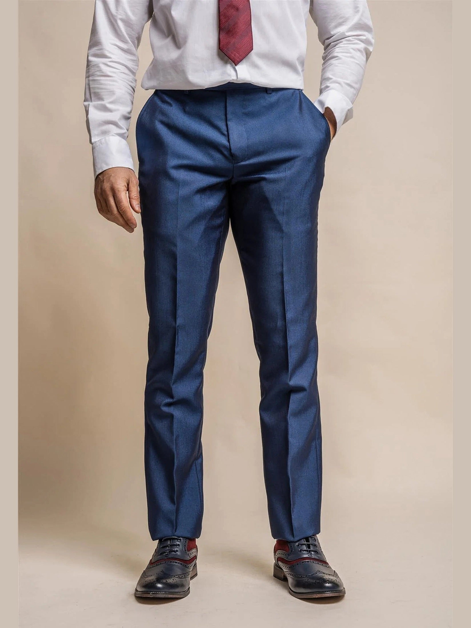 MENS FORD NAVY REGULAR THREE PIECE SUIT CAVANI