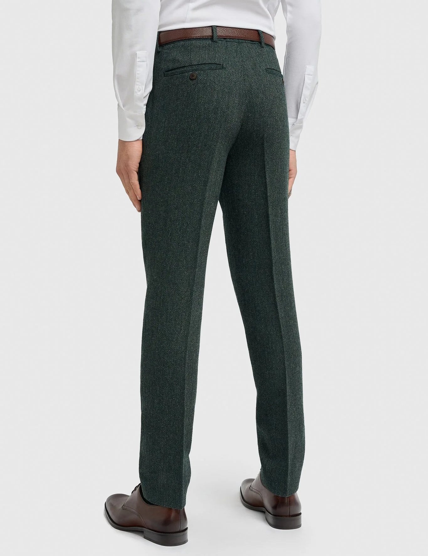 CAVANI – Thomas Olive Green Herringbone Trouser