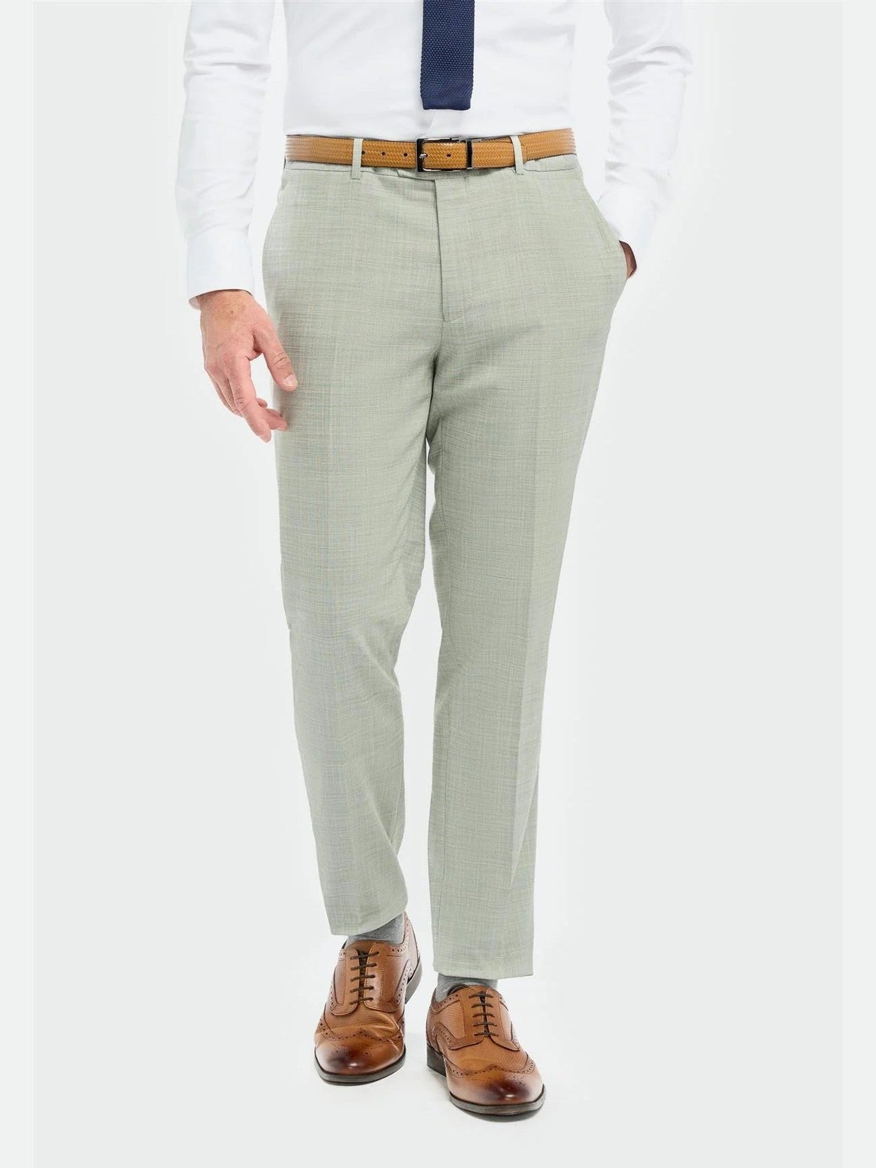 Cavani – Camden Sage Green Tapered Trousers