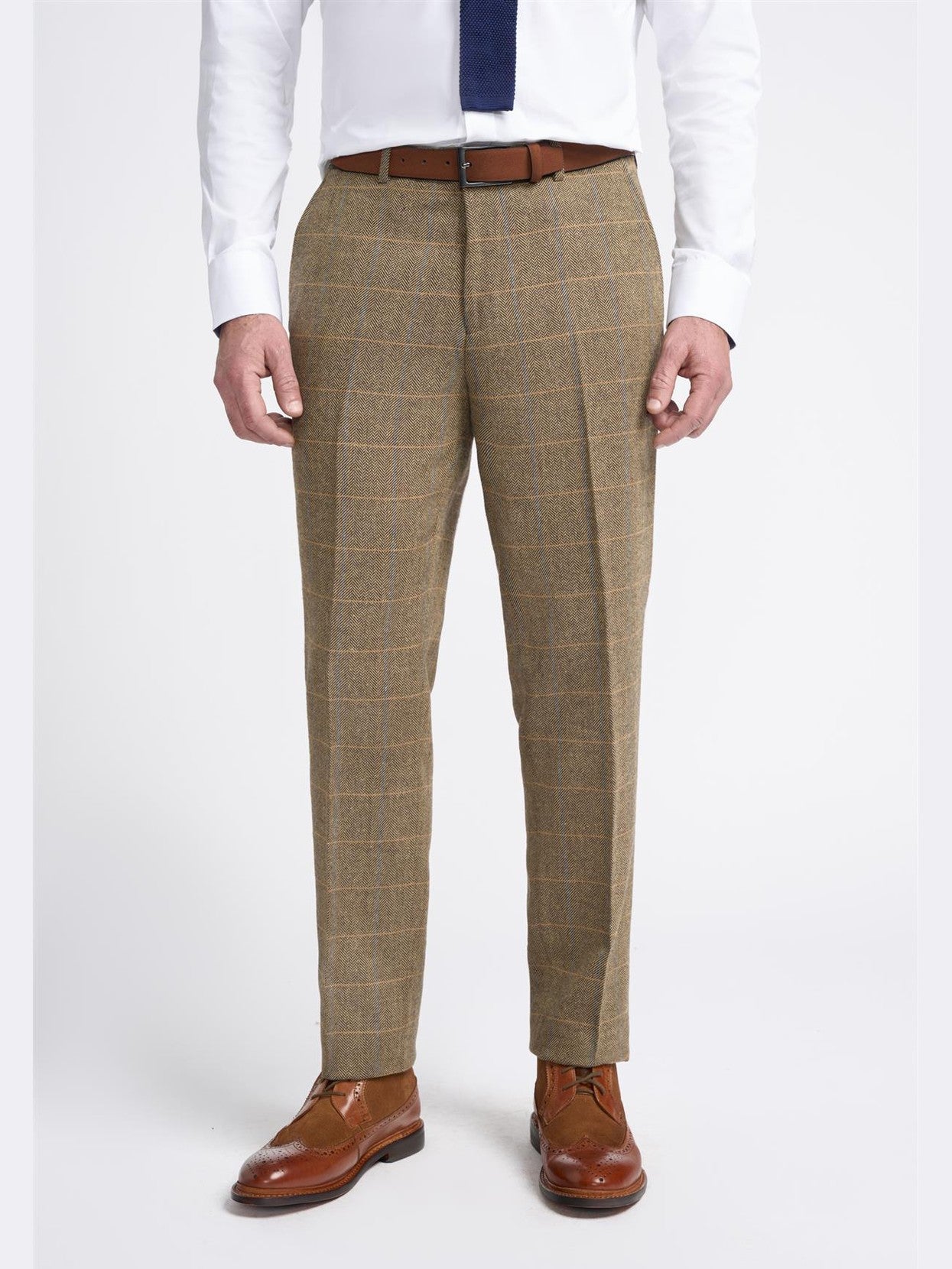 MENS ALBERT BROWN TWEED THREE PIECE SUIT CAVANI