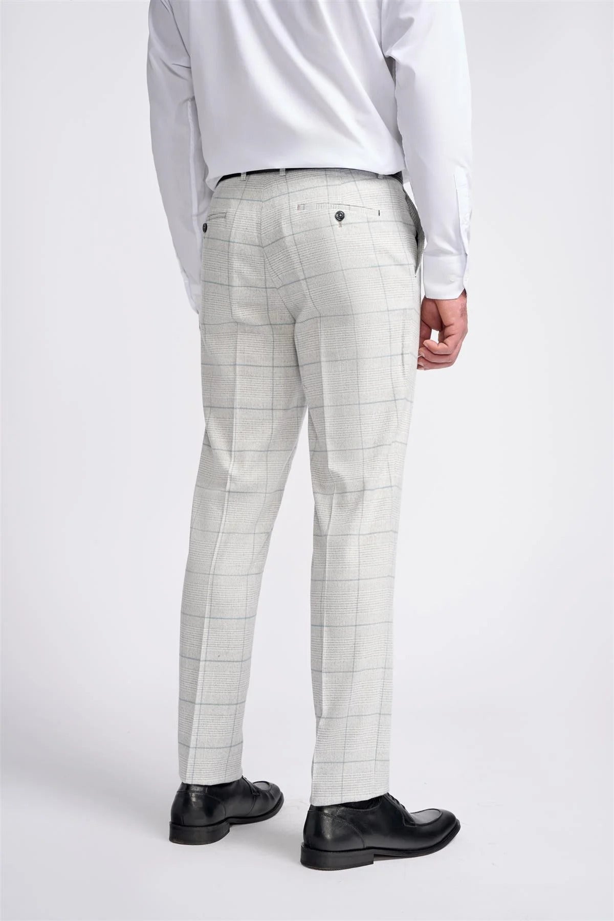 RADHIKA - WHITE CHECK TROUSERS CAVANI