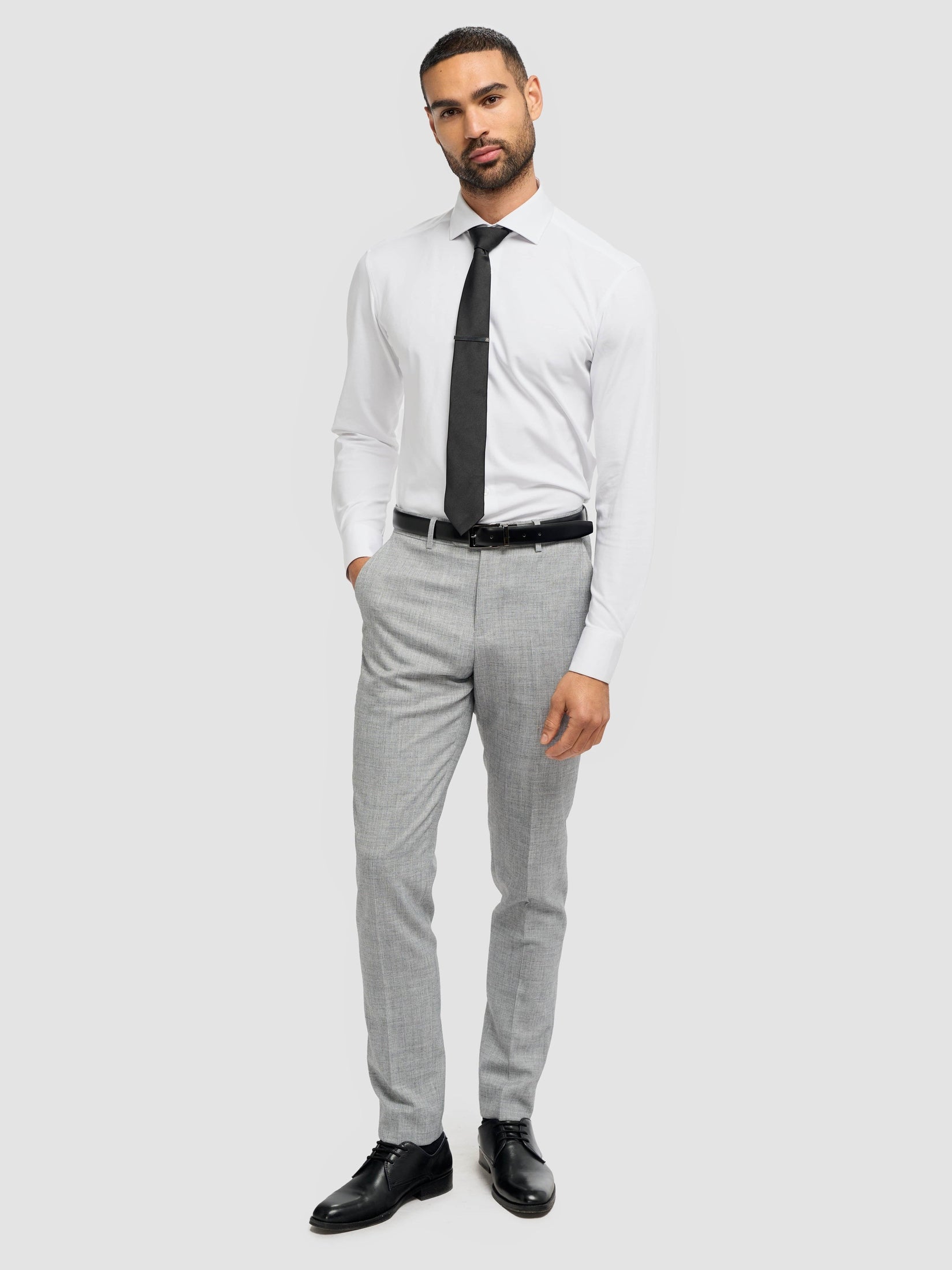 Cavani – Malibu Grey Sharkskin Tapered Trousers