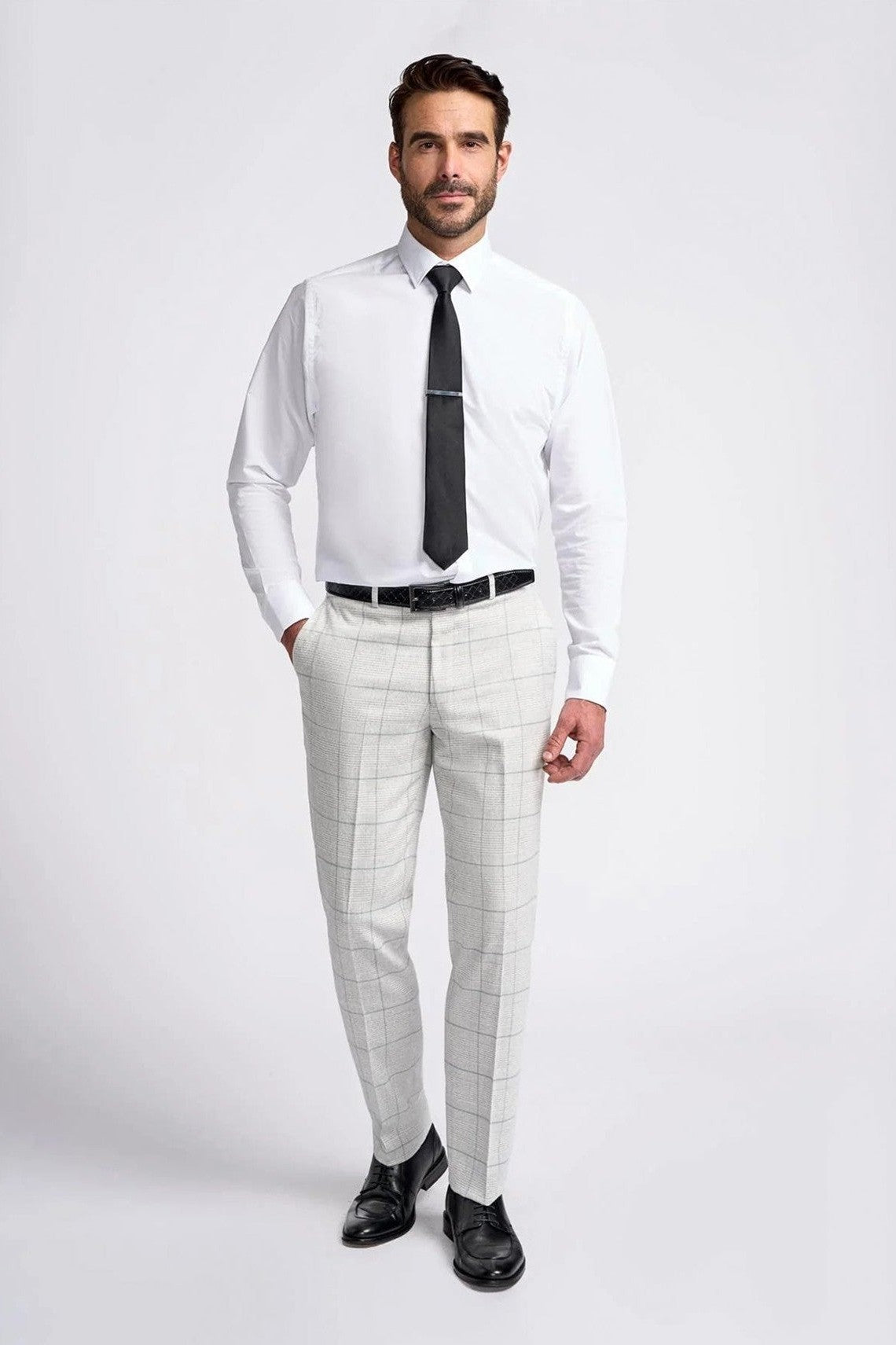 RADHIKA MENS SLIM FIT WHITE THREE PIECE SUIT CAVANI