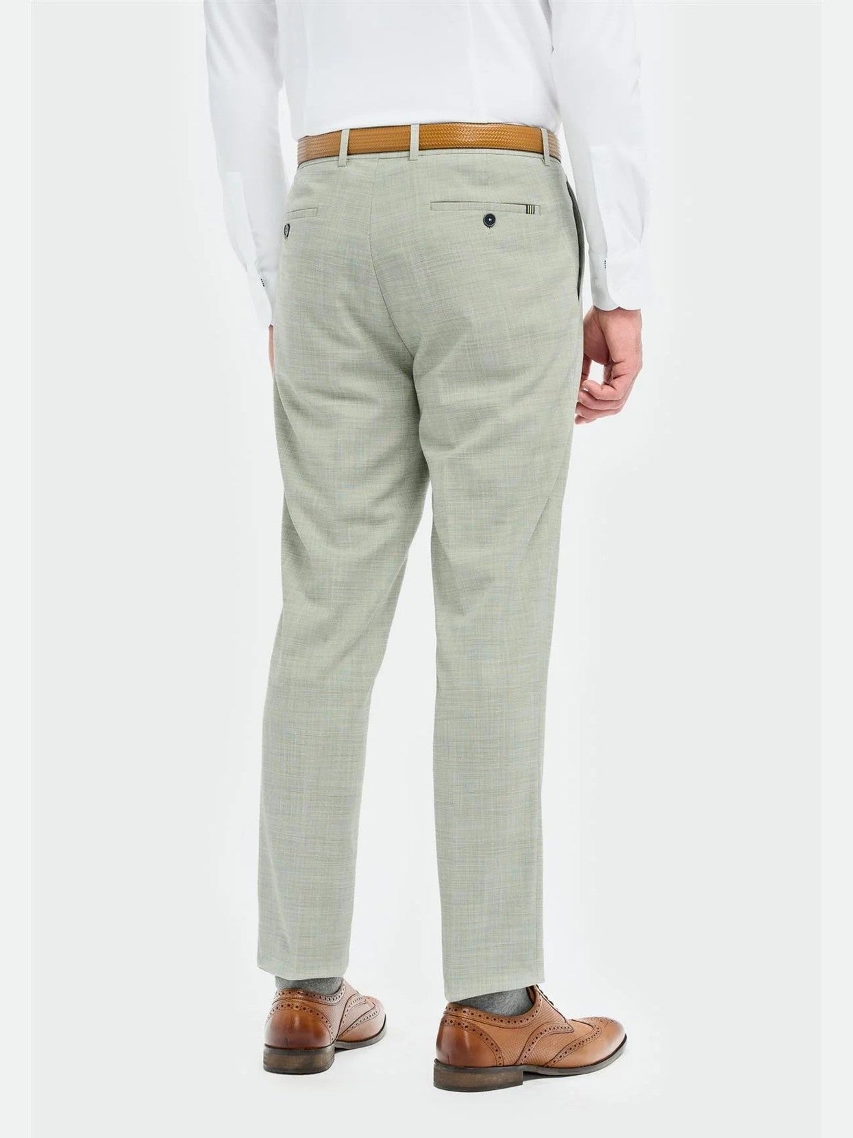 Cavani – Camden Sage Green Tapered Trousers