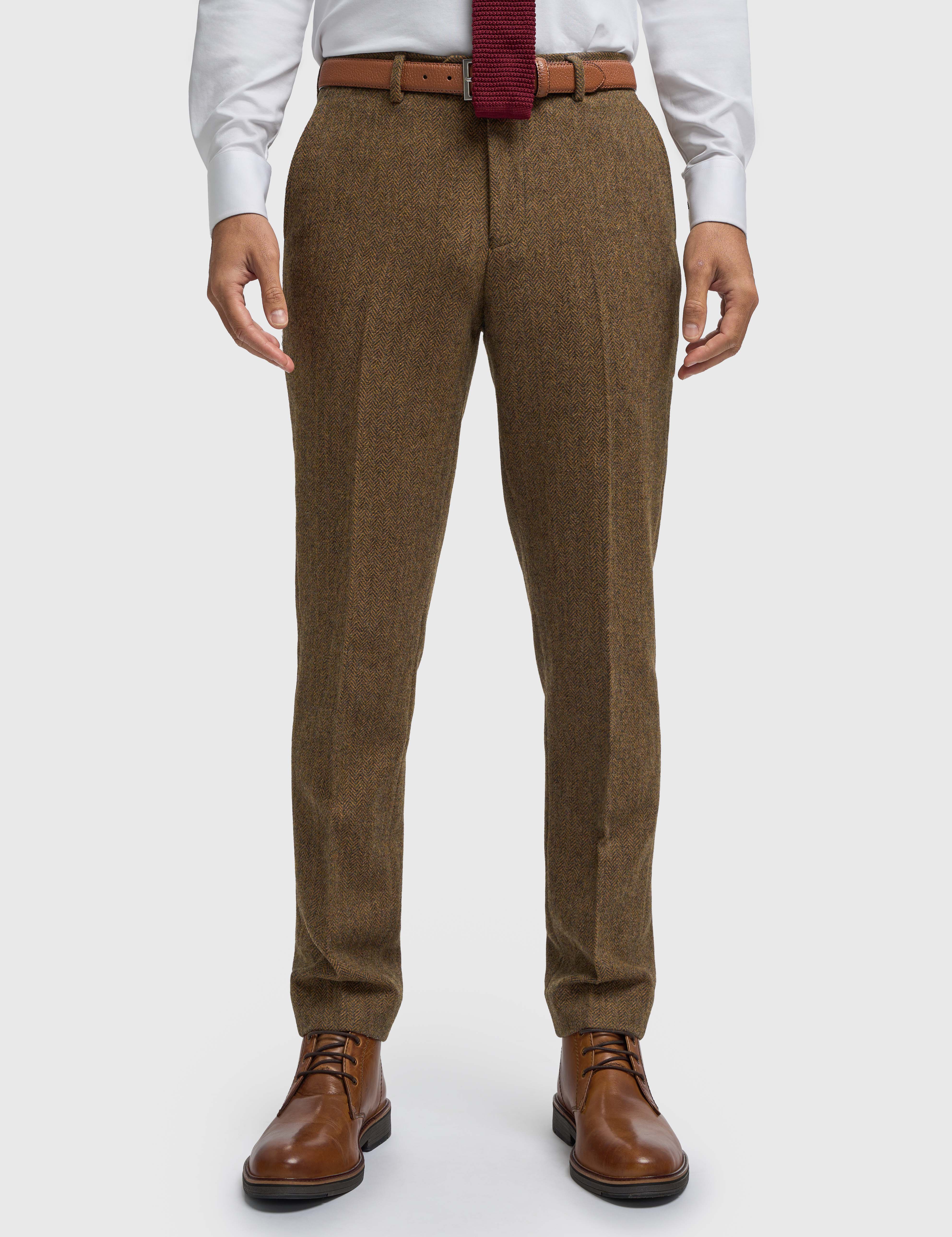 CAVANI – Thomas Brown Herringbone Suit Trouser