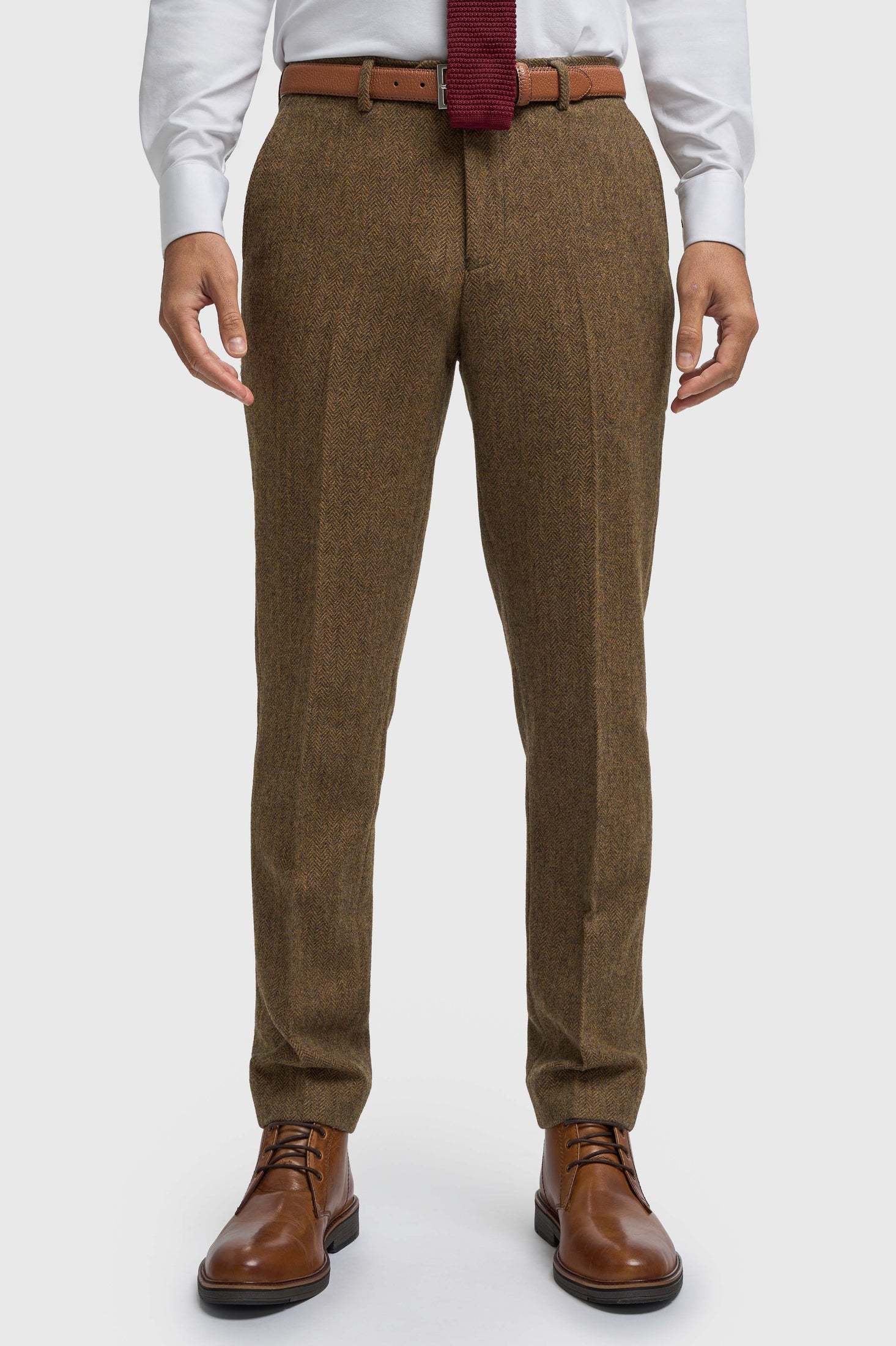 CAVANI – Thomas Brown Herringbone Suit Trouser