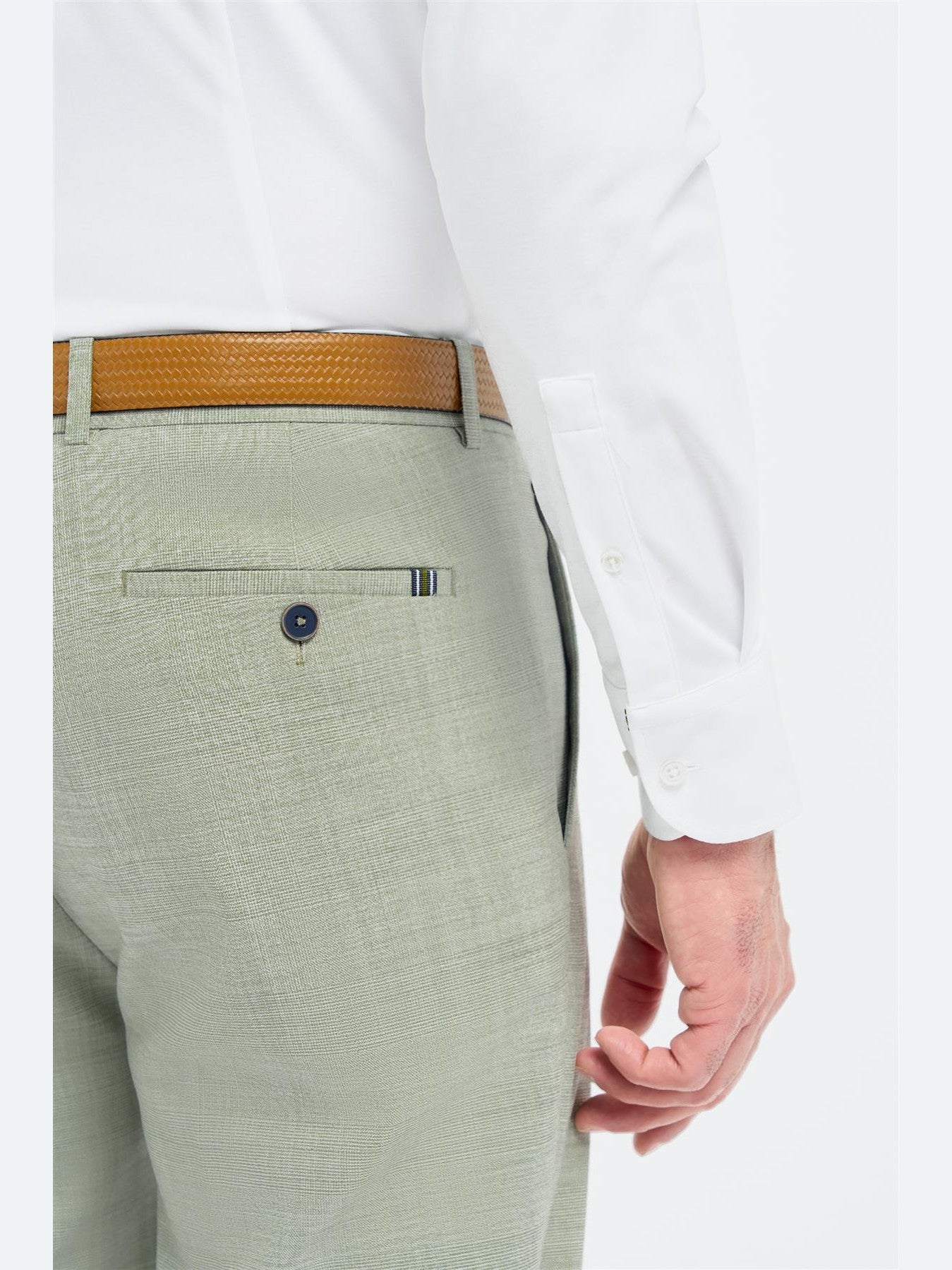 Cavani – Camden Sage Green Tapered Trousers