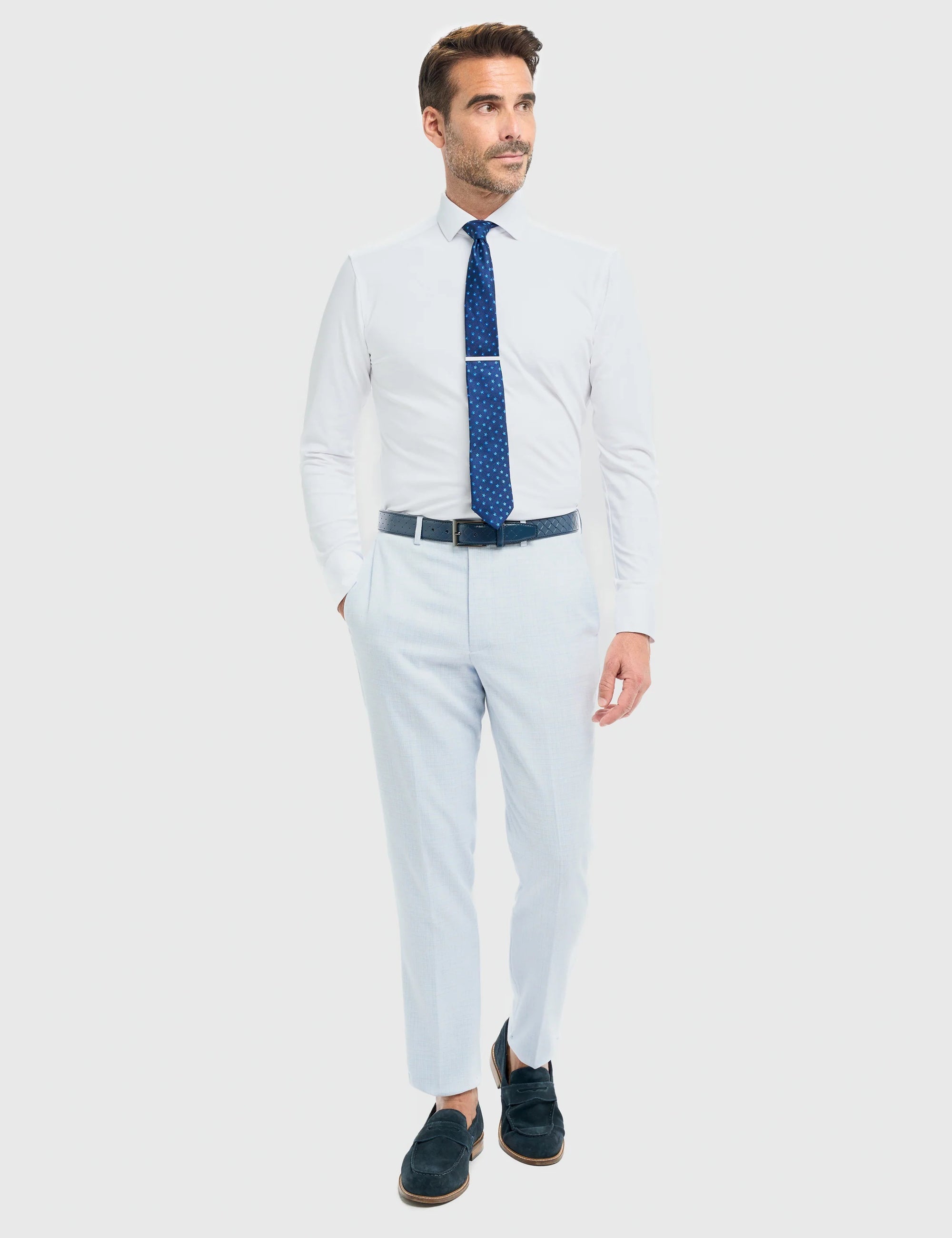 House of Cavani – Tropez Sky Blue Tapered Suit Trousers CAVANI