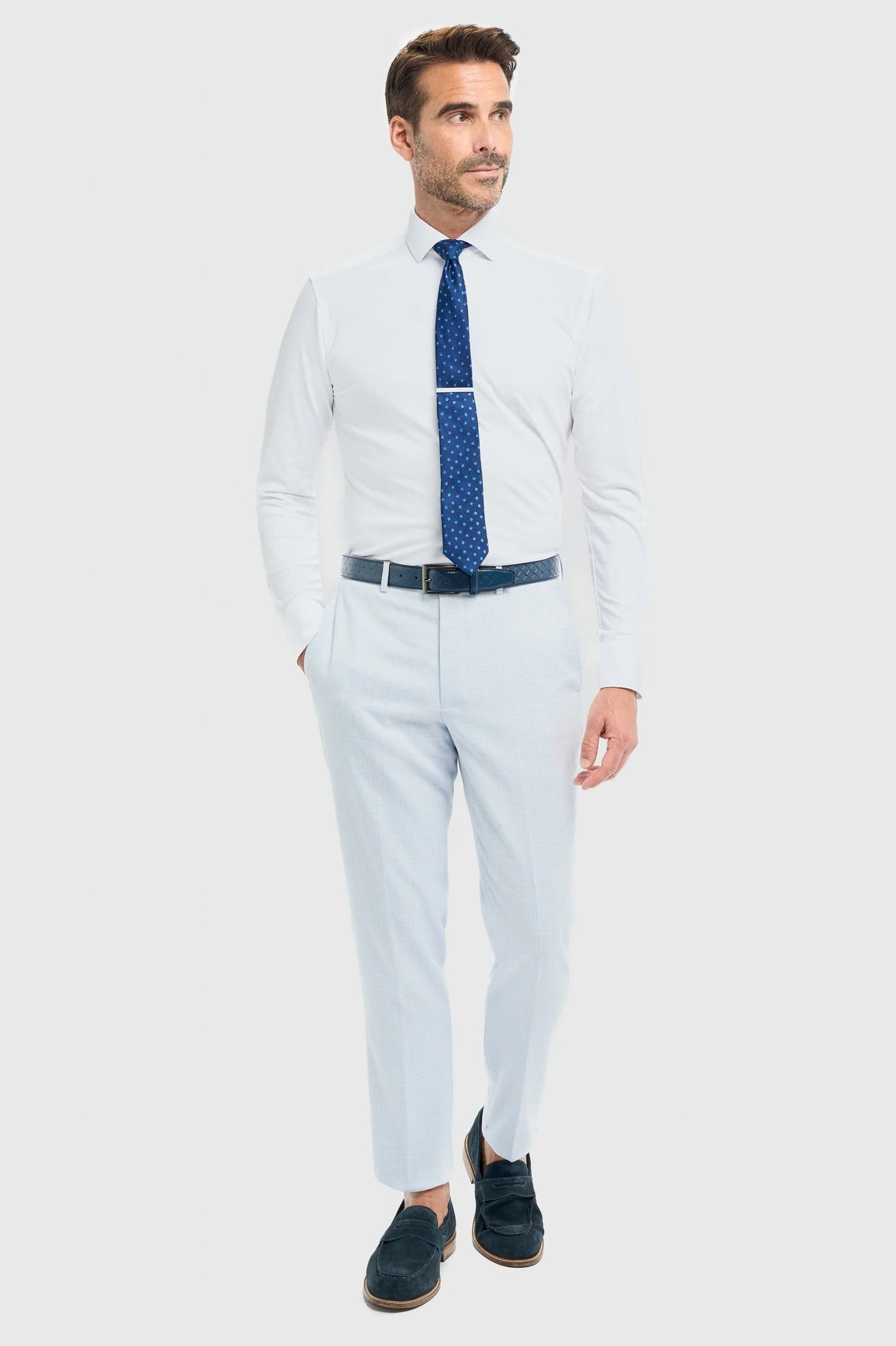 House of Cavani – Tropez Sky Blue Tapered Suit Trousers CAVANI