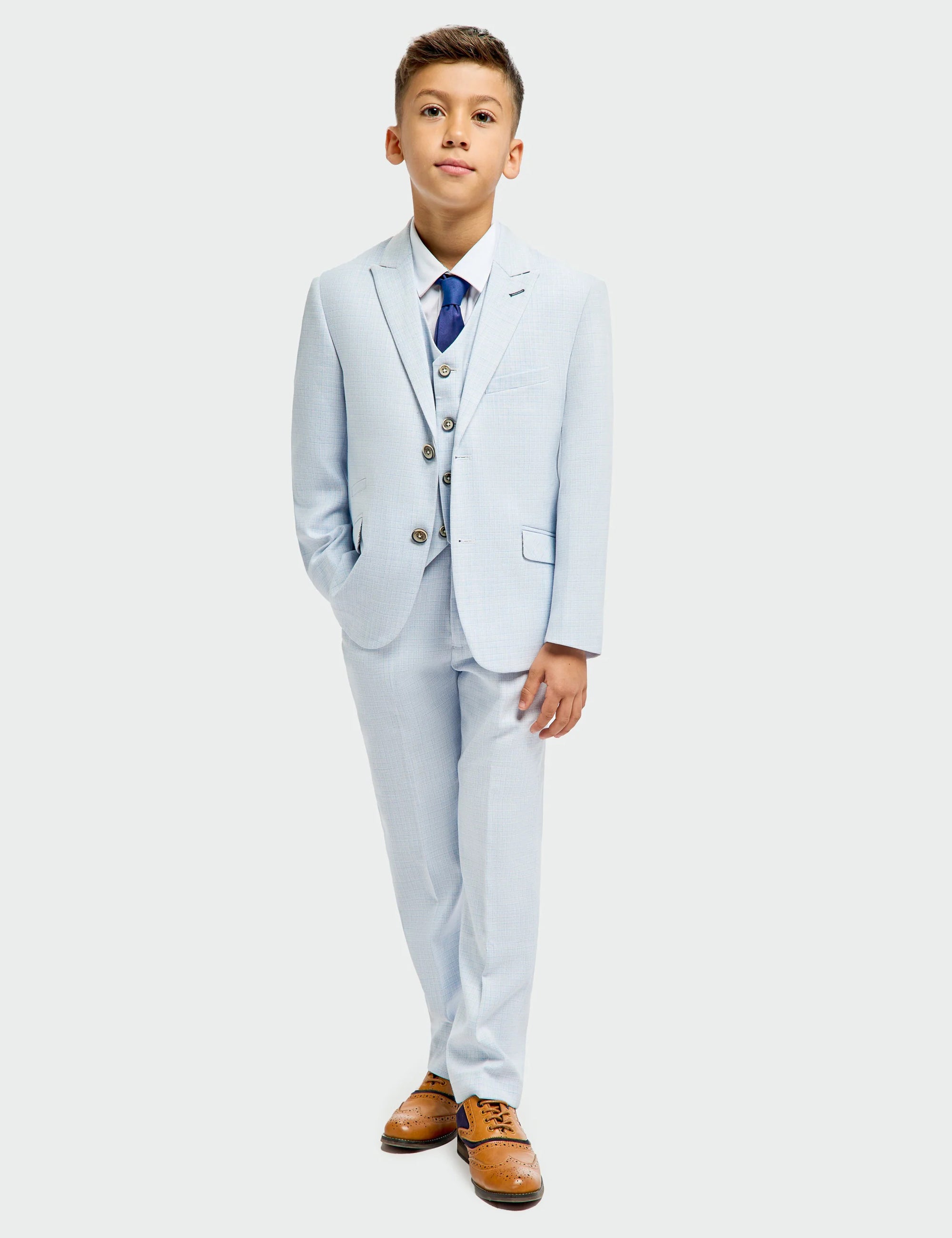 Cavani – Tropez Boys Sky Blue 3 Piece Suit Tailored CAVANI
