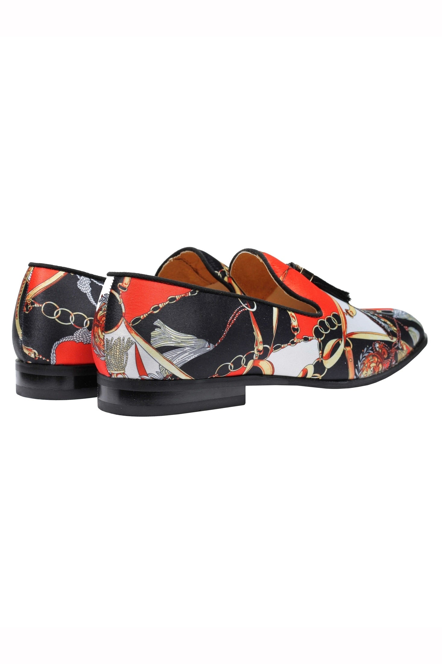 MEN’S BROCADE TASSEL SLIPPERS RETRO WEDDING PARTY SLIP ON LOAFERS SHOES